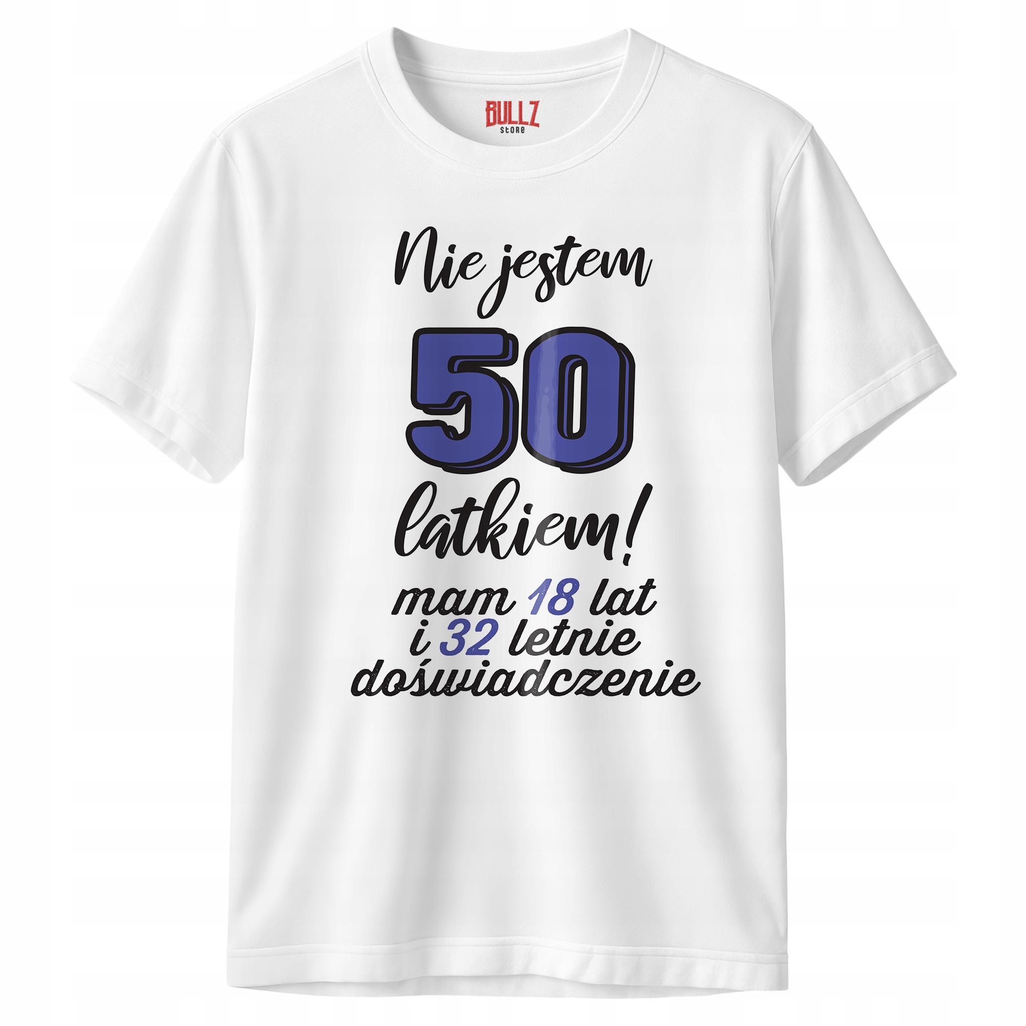 Koszulka biała męska Nie Jestem 50 Latkiem Urodziny Prezent