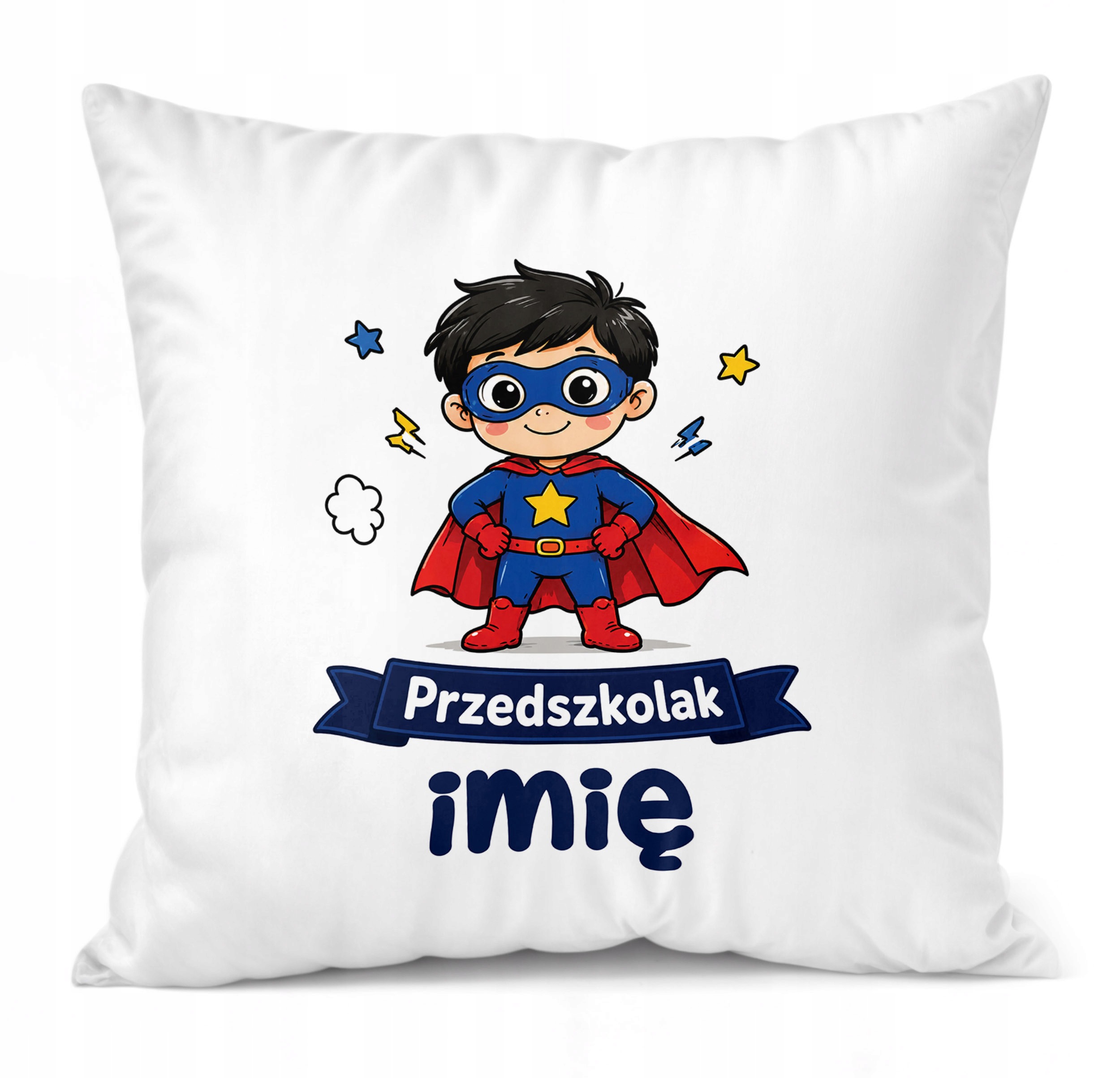 Zestaw Personalizowany Kubek Czarny Poduszka Przedszkolak