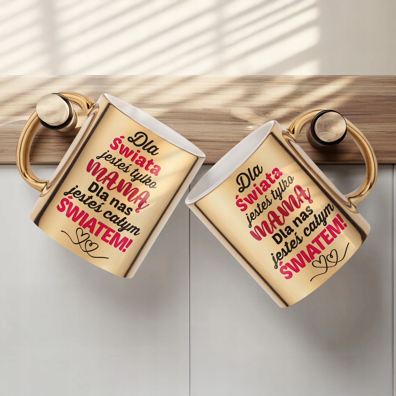 Złoty Kubek ceramiczny Dzień Matki Dla Mamy Mama Jesteś Całym Światem