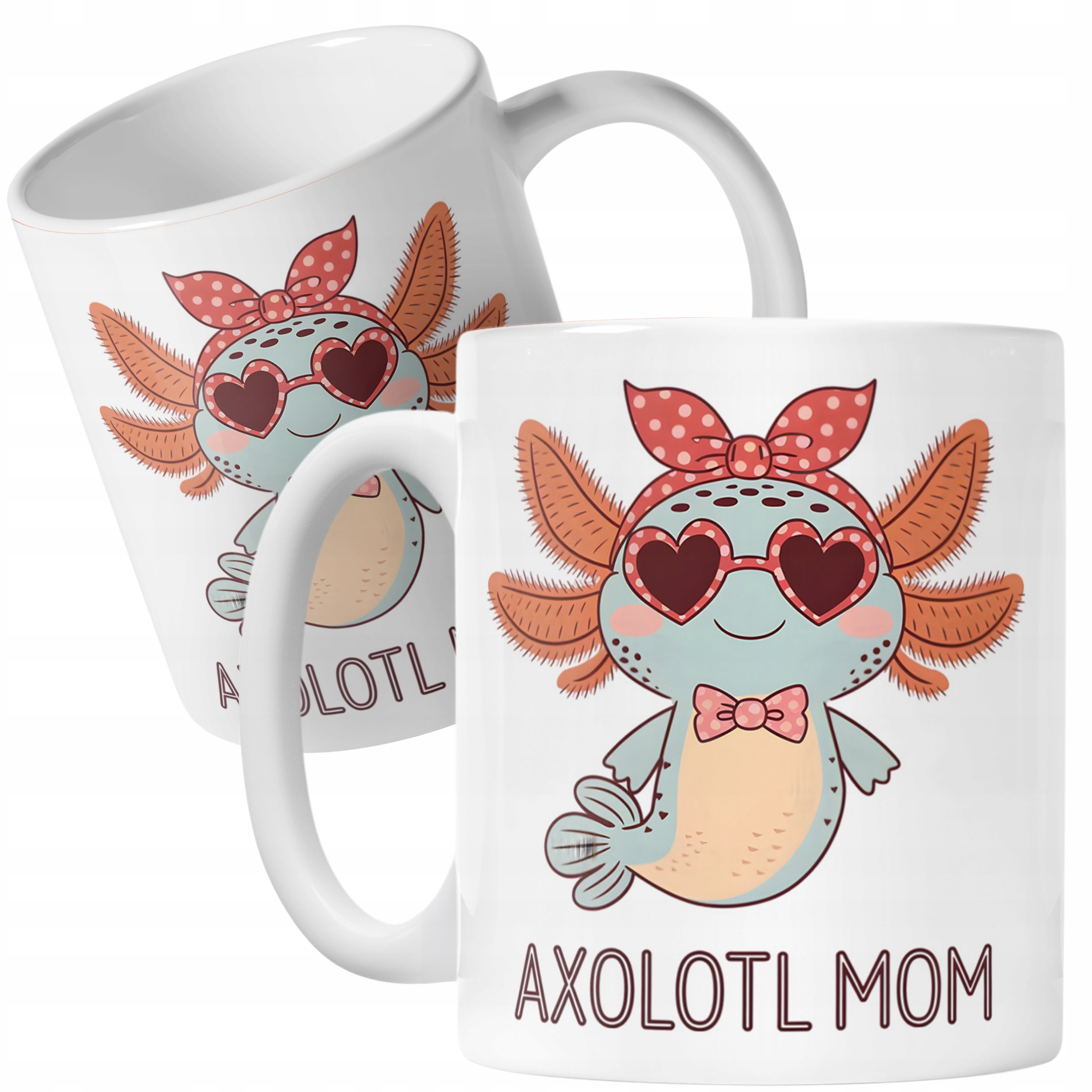 Kubeczek biały 330ml dla dzieci Aksolotl Axolotl Różowy Zwierzak Trend OK