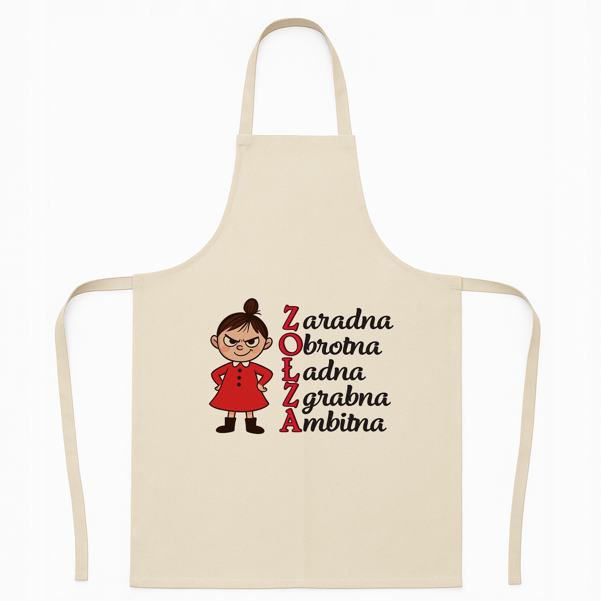 Bawełniany Fartuch Kuchenny Ecru Dzień Kobiet Prezent Z Nadrukiem Dla Niej