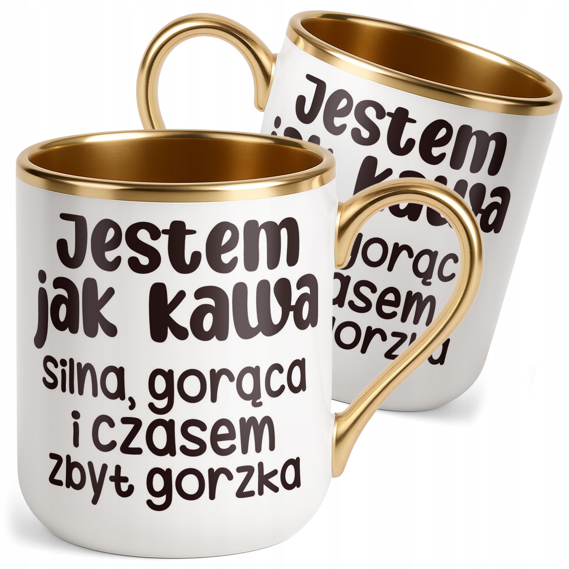 Kubek Premium Złoty Jestem Jak Kawa Śmieszny Zabawny Prezent