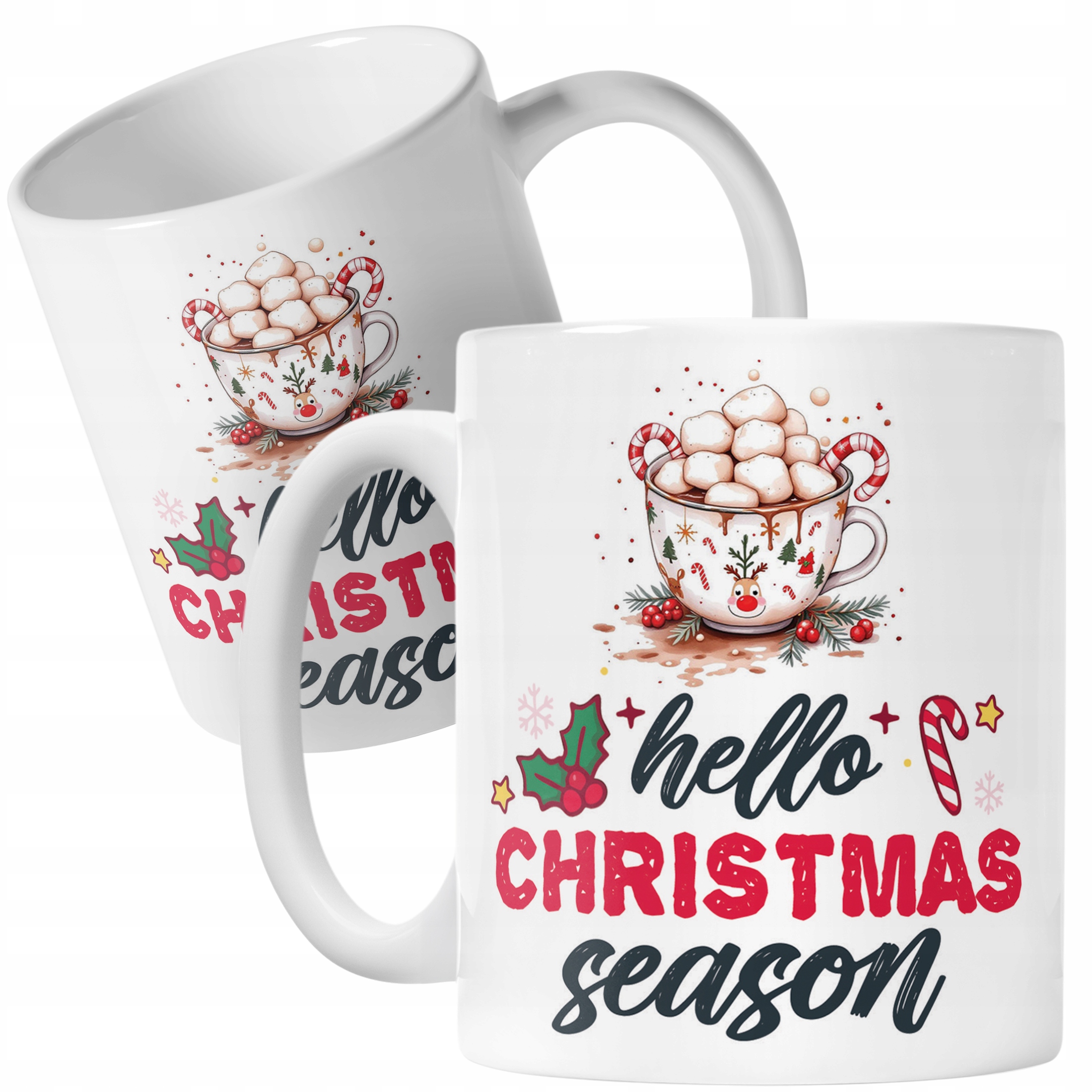 Kubek Ceramiczny Świąteczny Hello Christmas Boże Narodzenie Prezent