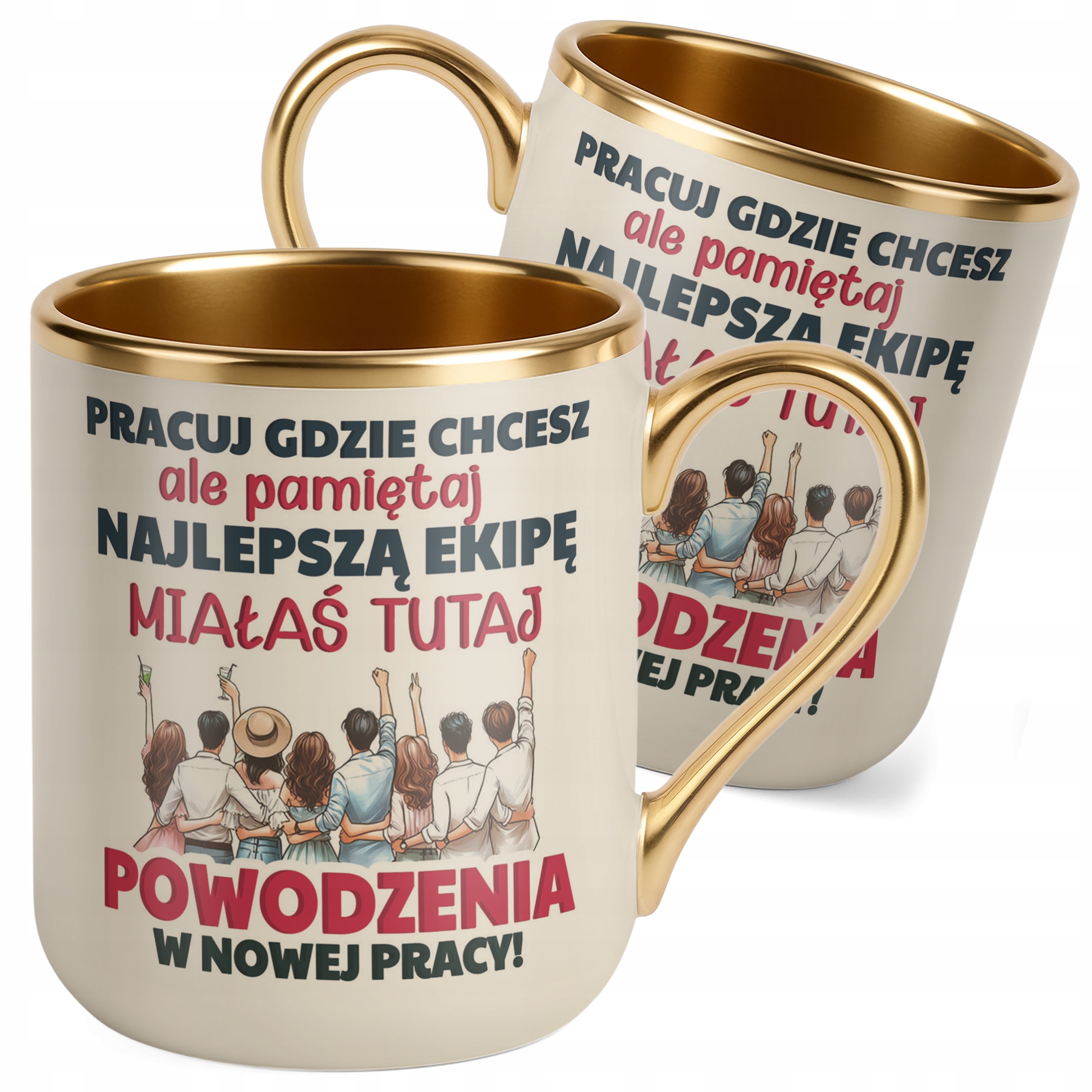Kubek Premium Złoty Ecru Pożeganie Odejście z Pracy Prezent Upominek