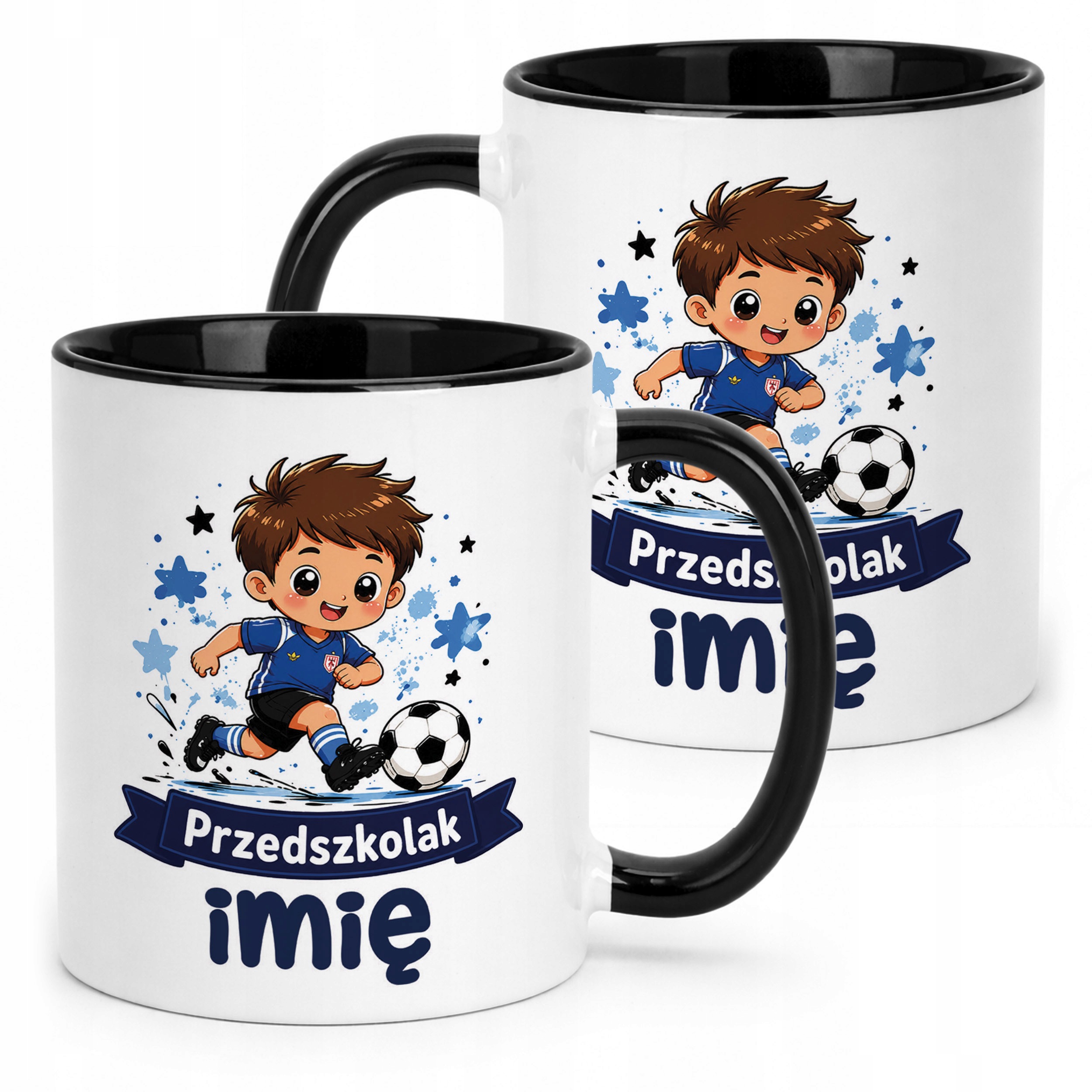 Kubek Czarny z nadrukiem personalizowany Przedszkolak Szkoła Dla Dzieci