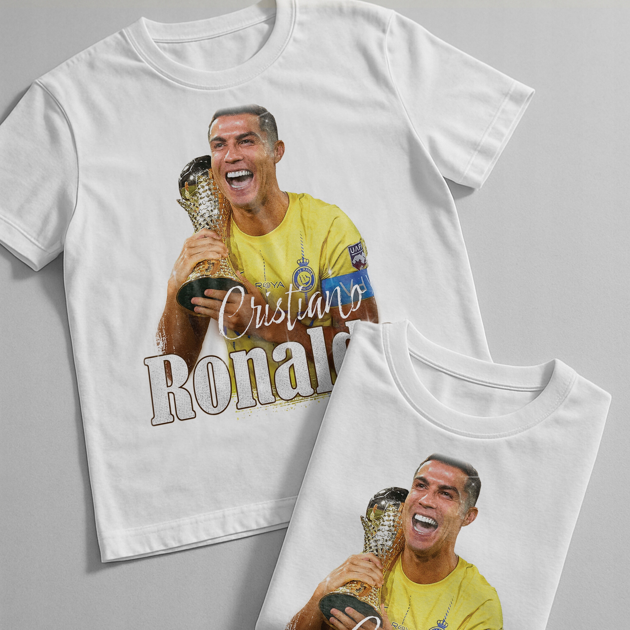 Koszulka biała dziecięca Cristano Ronaldo dla kibiców Al-Nassr