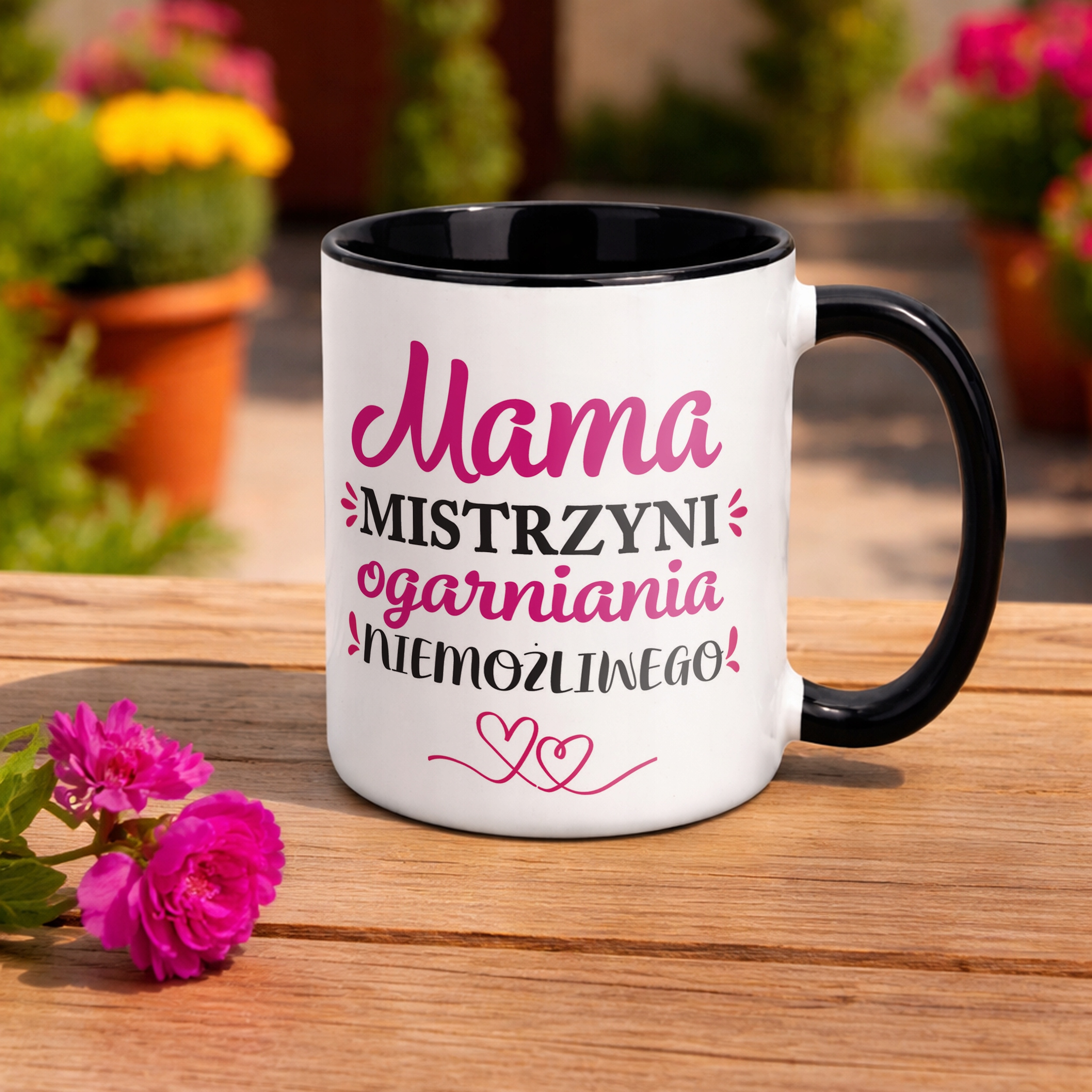 Kubek Czarny Dzień Matki Dla Mamy Prezent Mama Mistrzyni Ogarniania