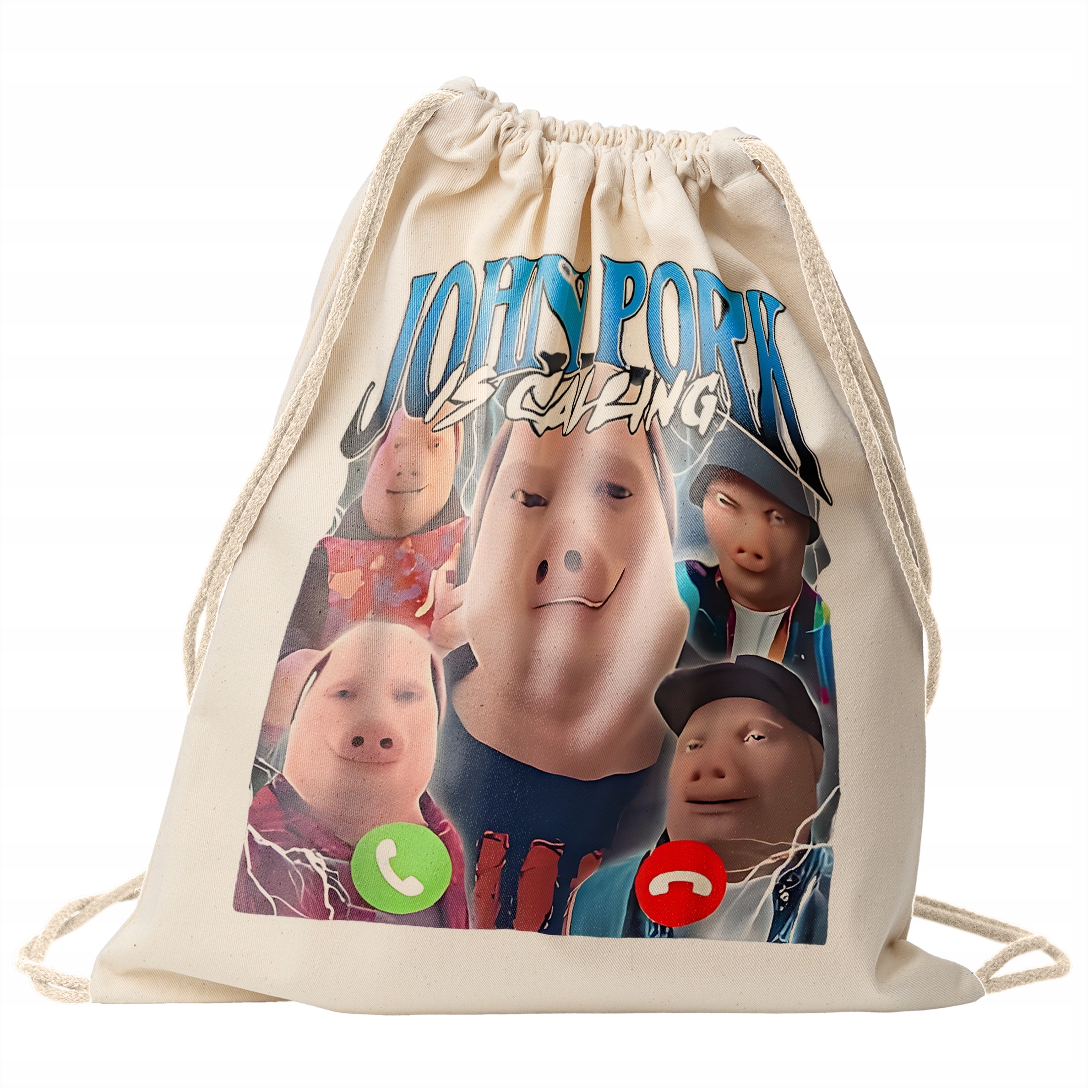 Plecak bawełniany John Pork Calling viral tiktok brainrot mem