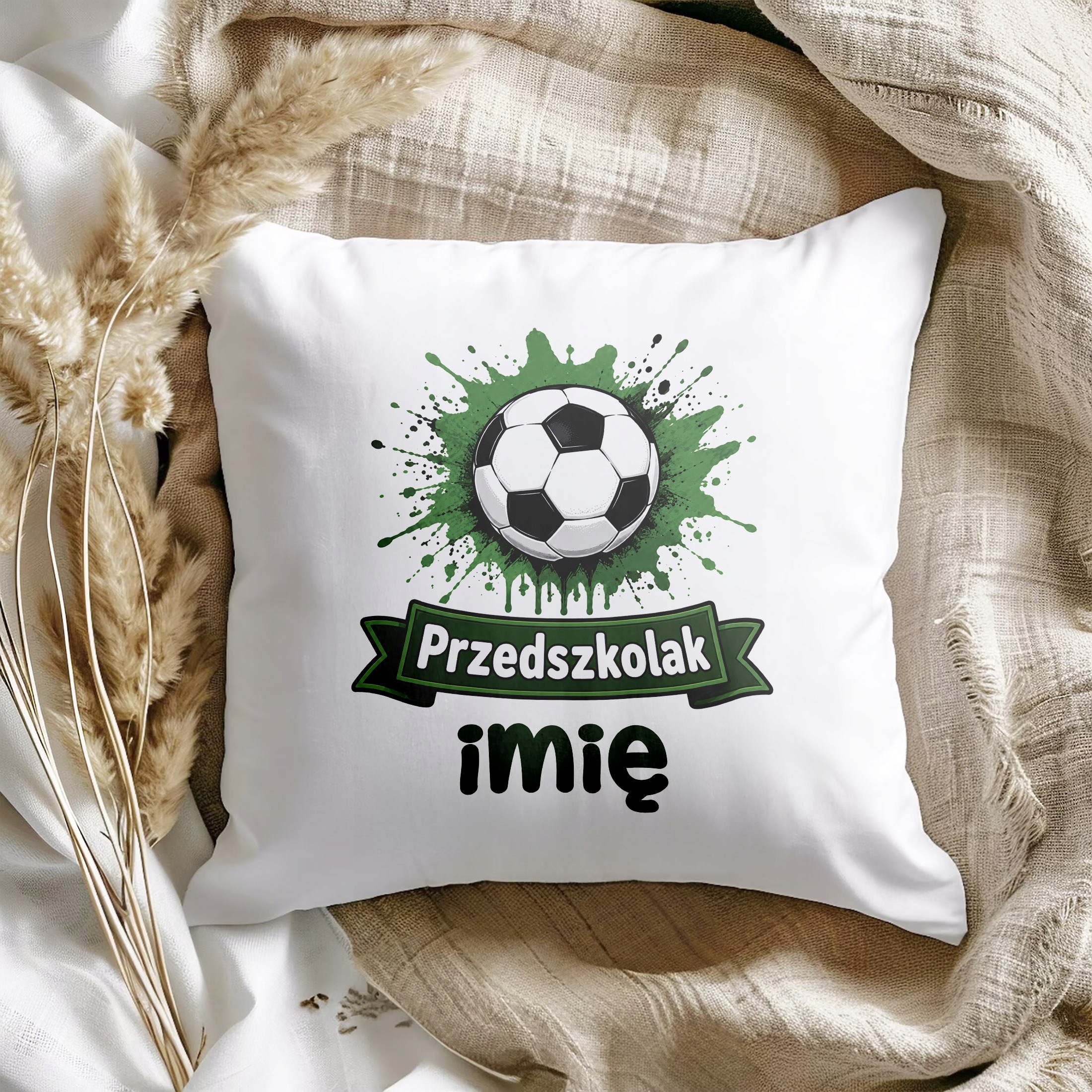 Zestaw Personalizowany Kubek Czarny Poduszka Piłka nożna