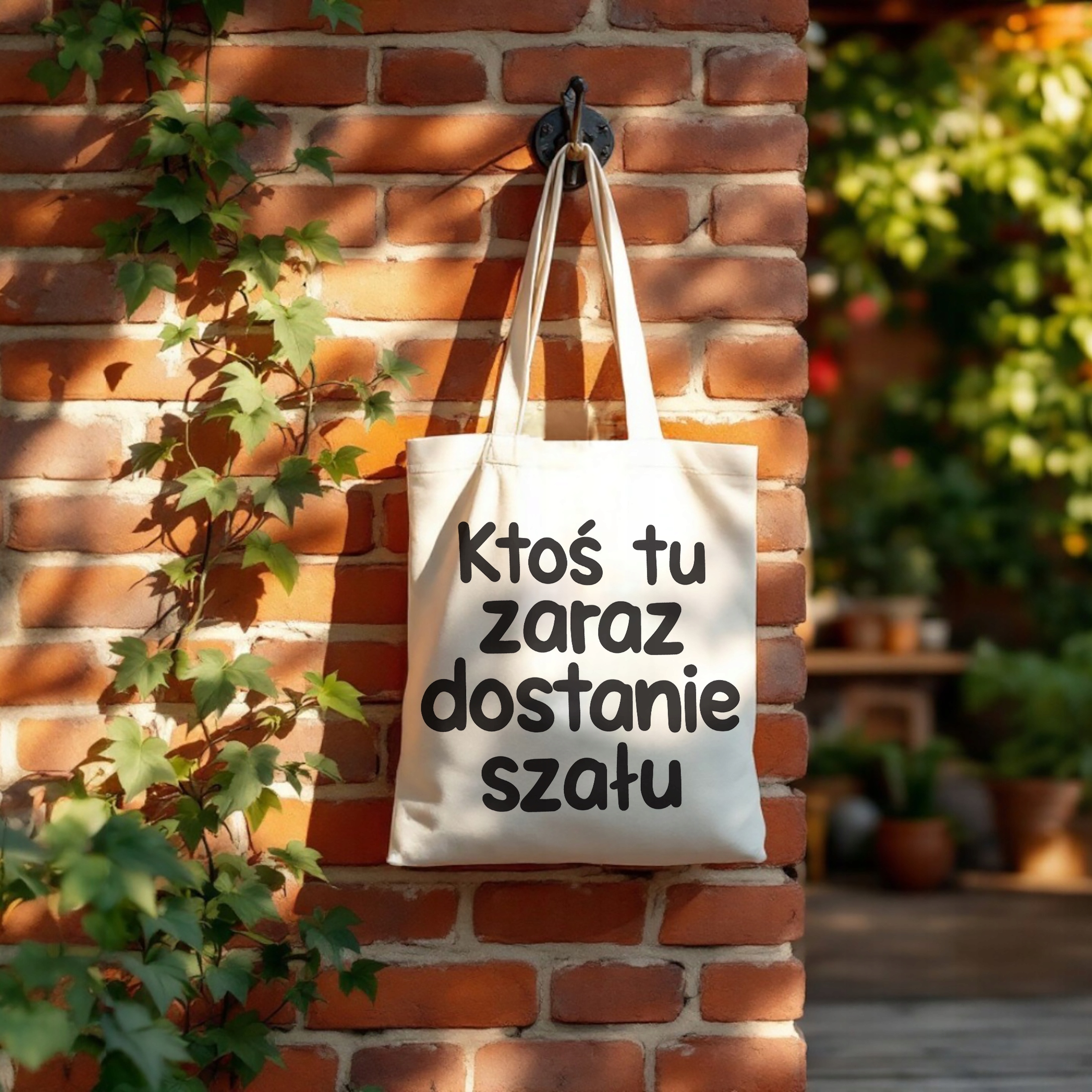 Torba bawełniana na zakupy Ktoś Tu Zaraz Dostanie Szału Zabawny Prezent