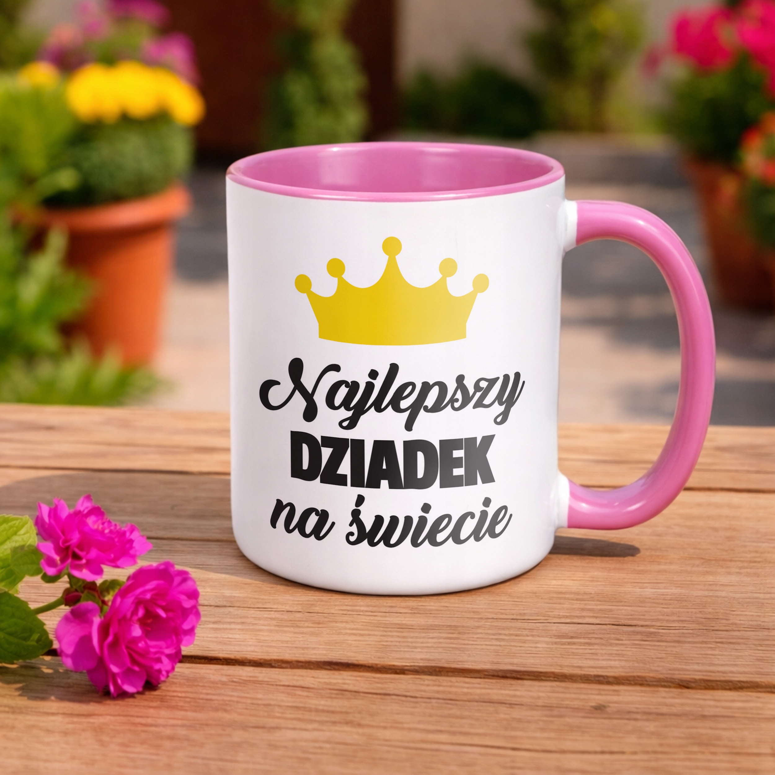 Kubek Różowy Dzień Dziadka Najlepszy Dziadek Prezent Upominek