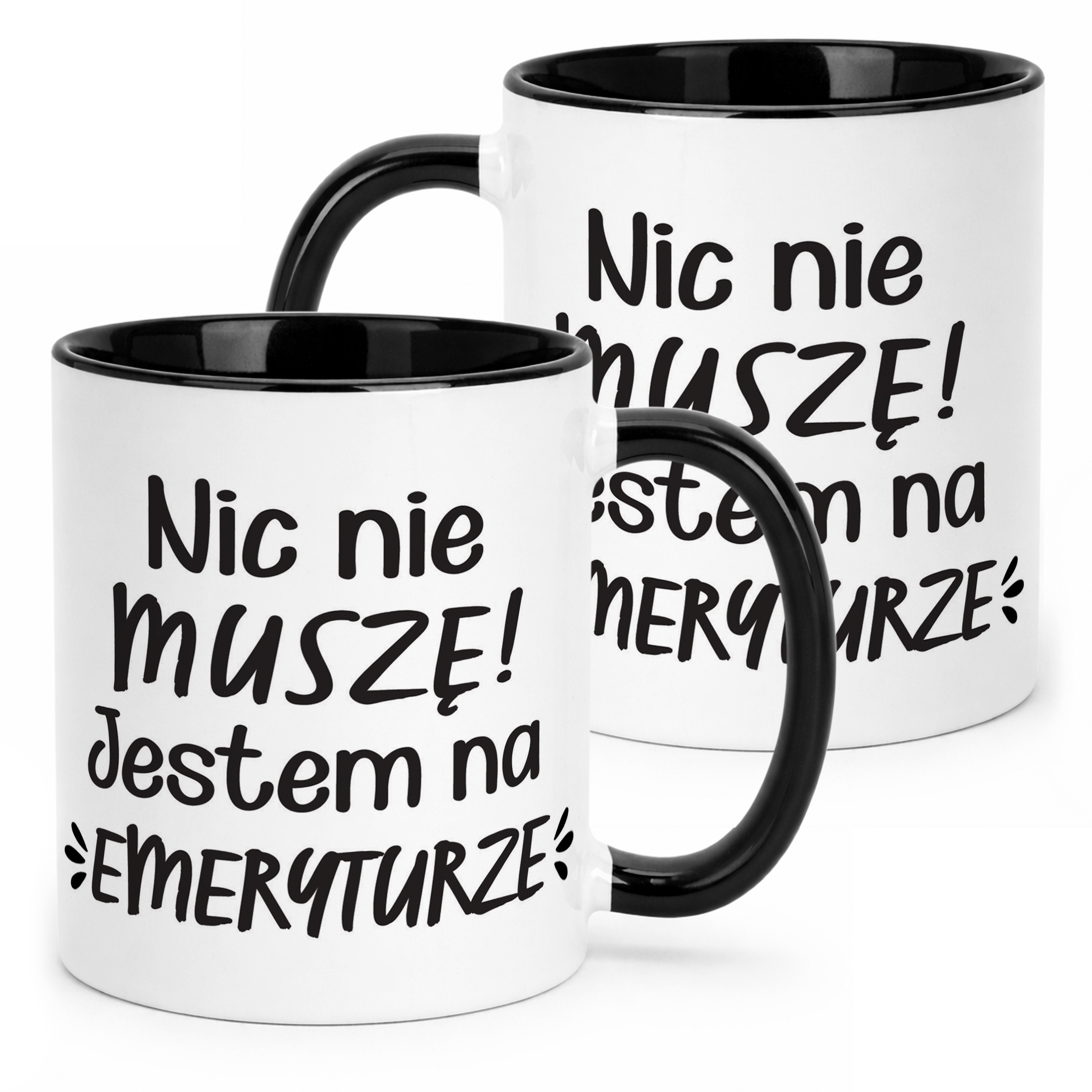 Kubek Czarny z okazji Emerytury Dla Emeryta Emerytki Prezent Upominek