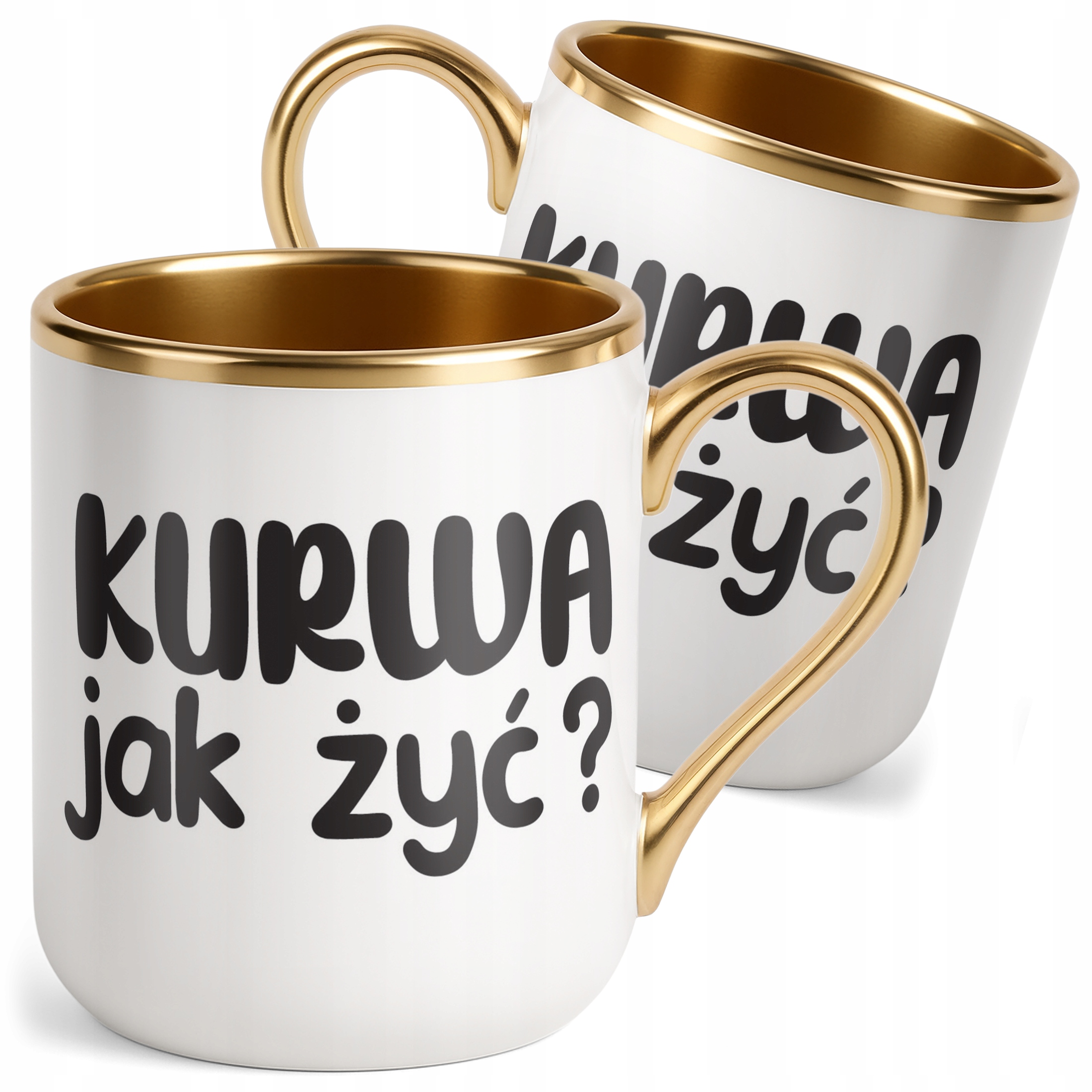 Kubek Premium Złoty Ku**a Jak Żyć Śmieszny Zabawny Prezent