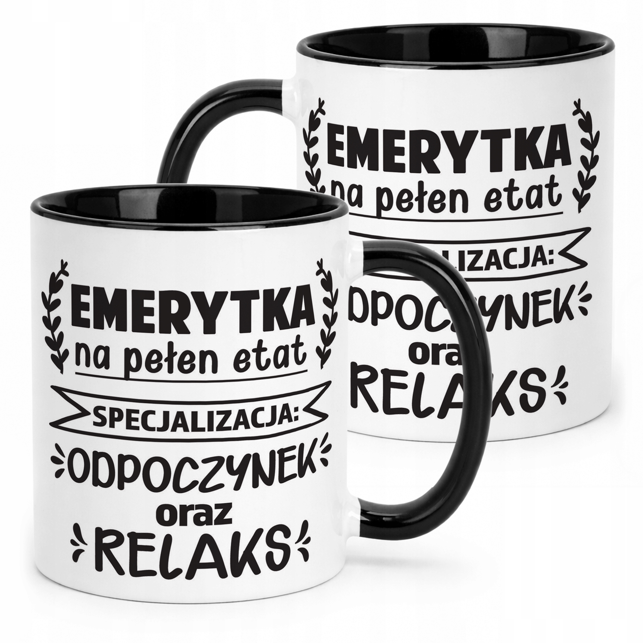 Kubek Czarny z okazji Emerytury Dla Emerytki Prezent Upominek