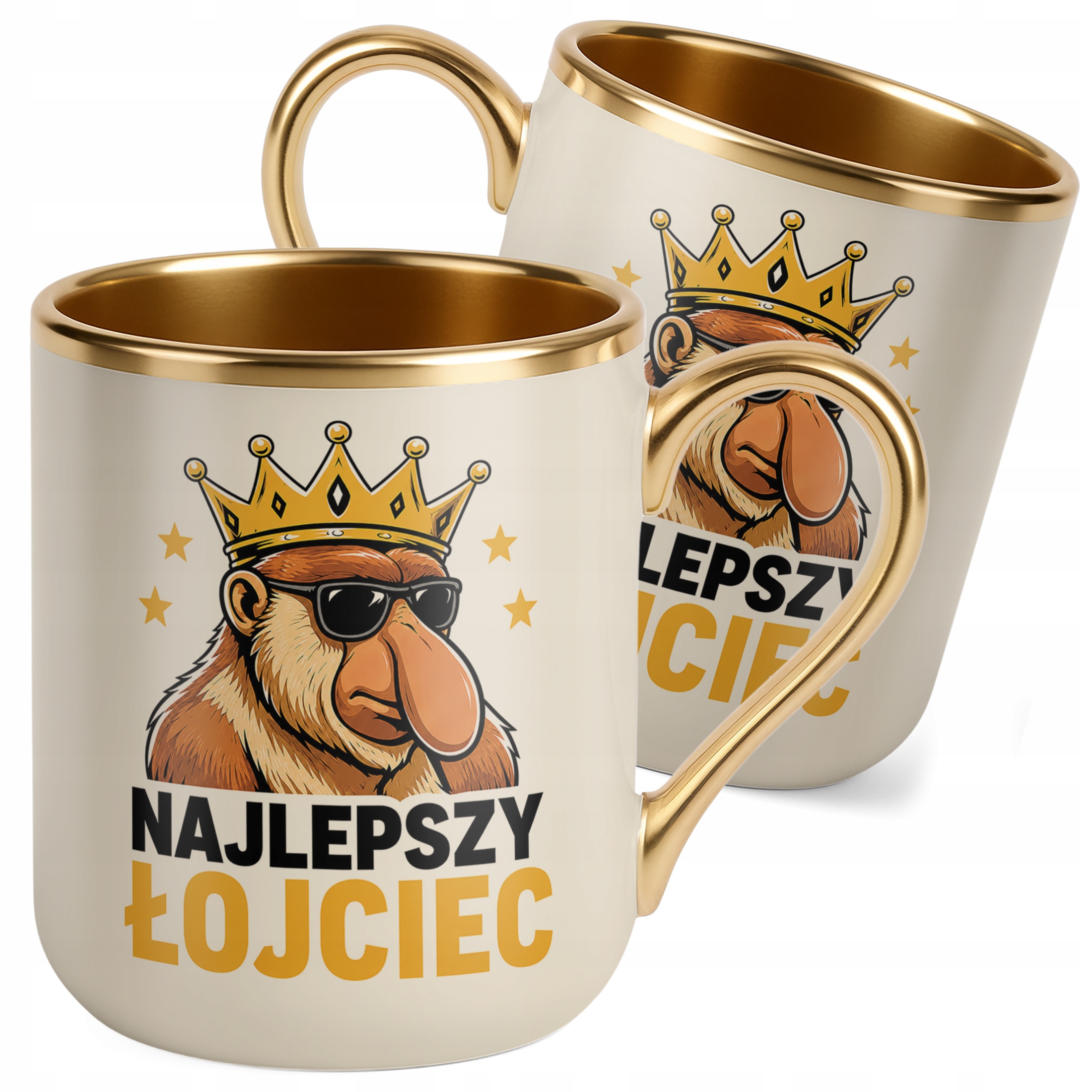 Kubek Premium Złoty Ecru Dzień Ojca prezent dla taty miły upominek