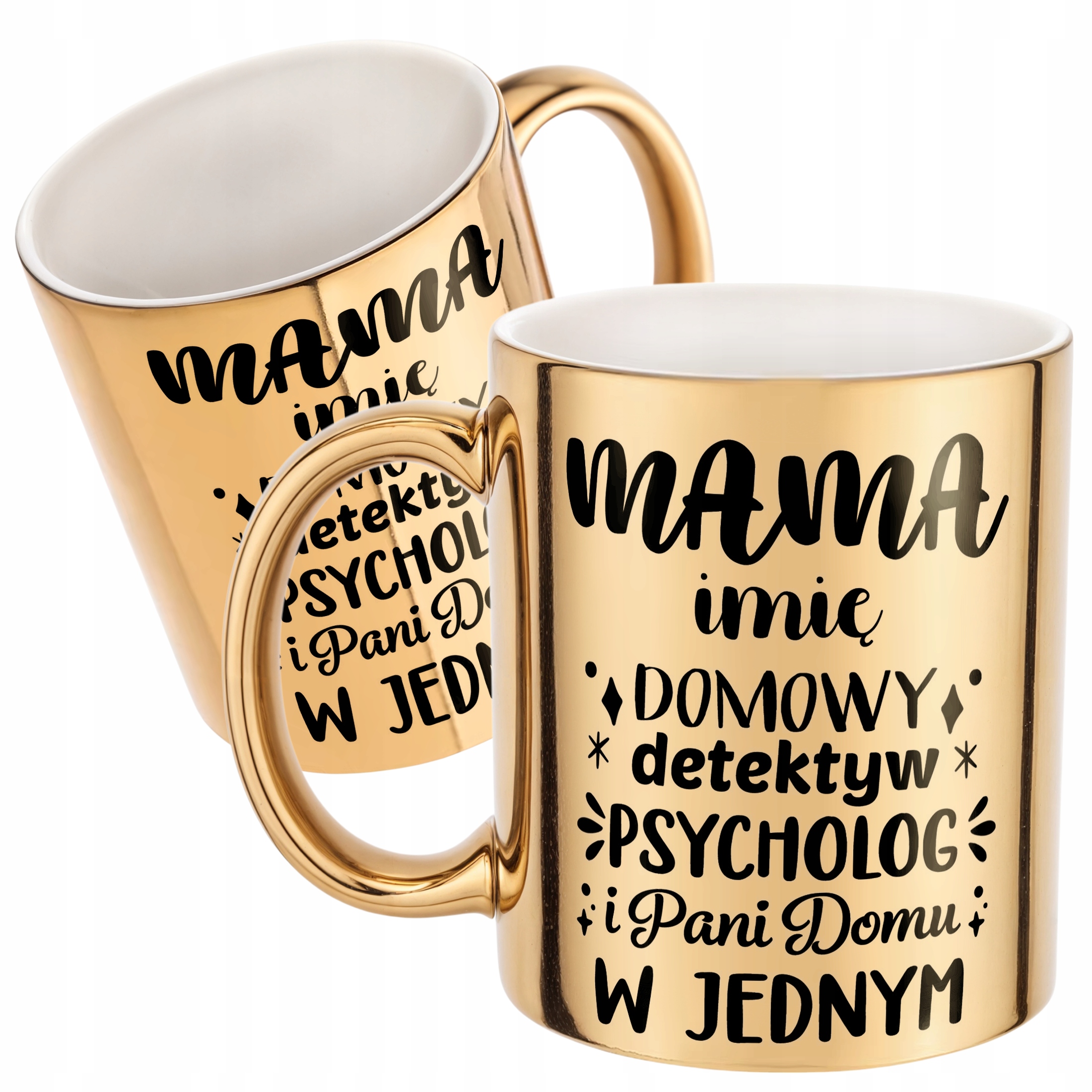 Złoty Kubek ceramiczny Personalizowany Dzień Matki Dla Mamy Prezent