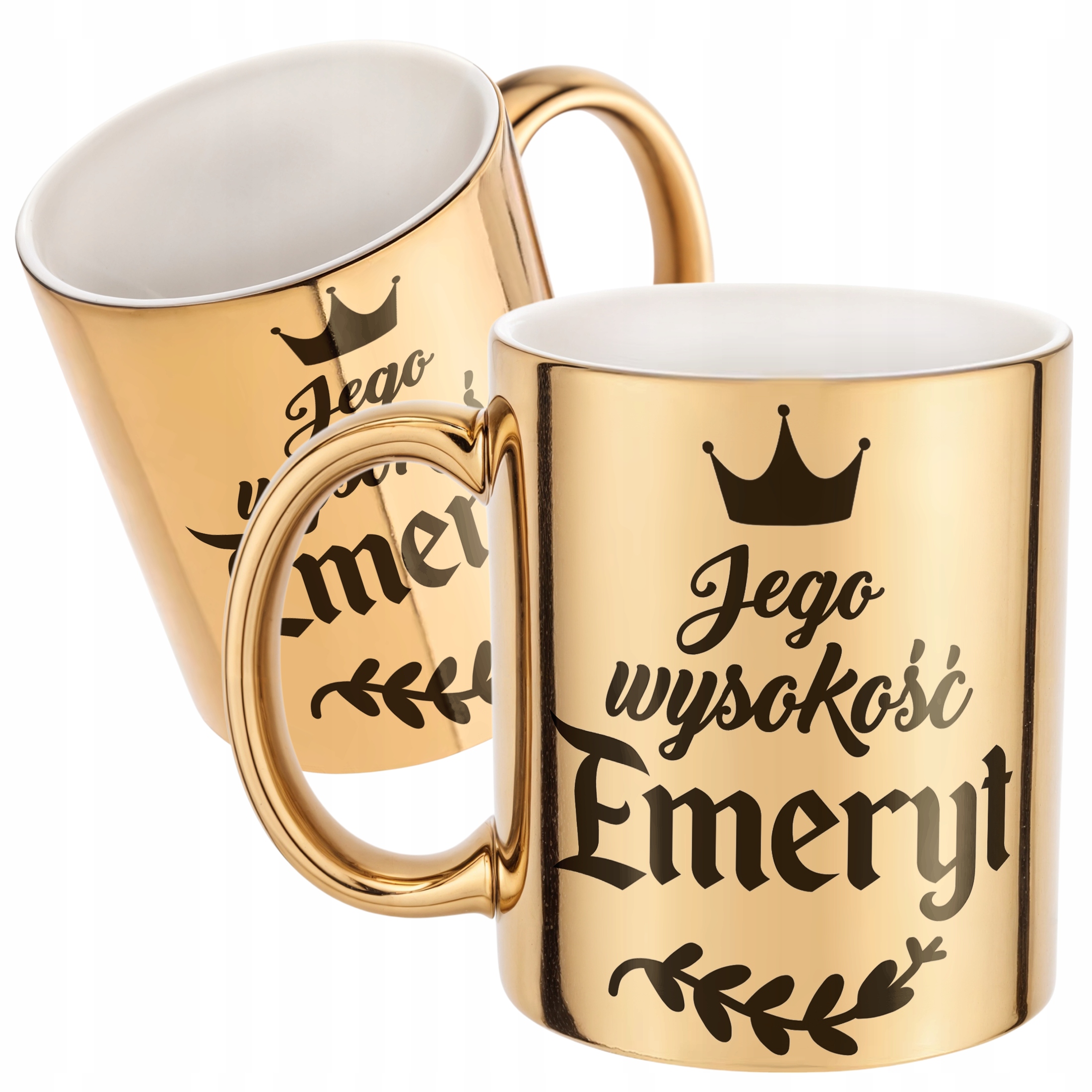 Złoty Kubek ceramiczny z okazji Emerytury Dla Emeryta Prezent Upominek
