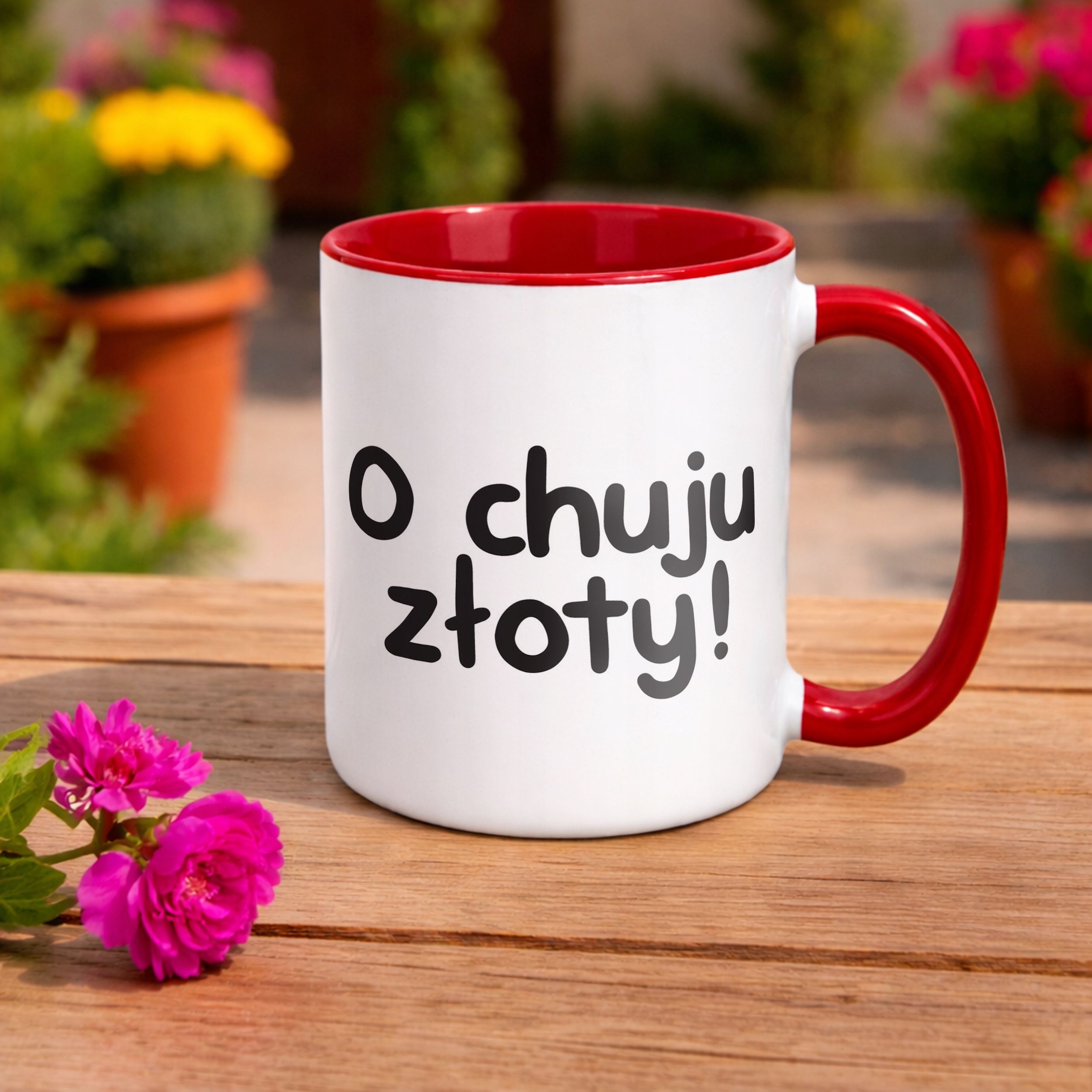 Kubek Czerwony O Ch**u Złoty Śmieszny Zabawny Prezent