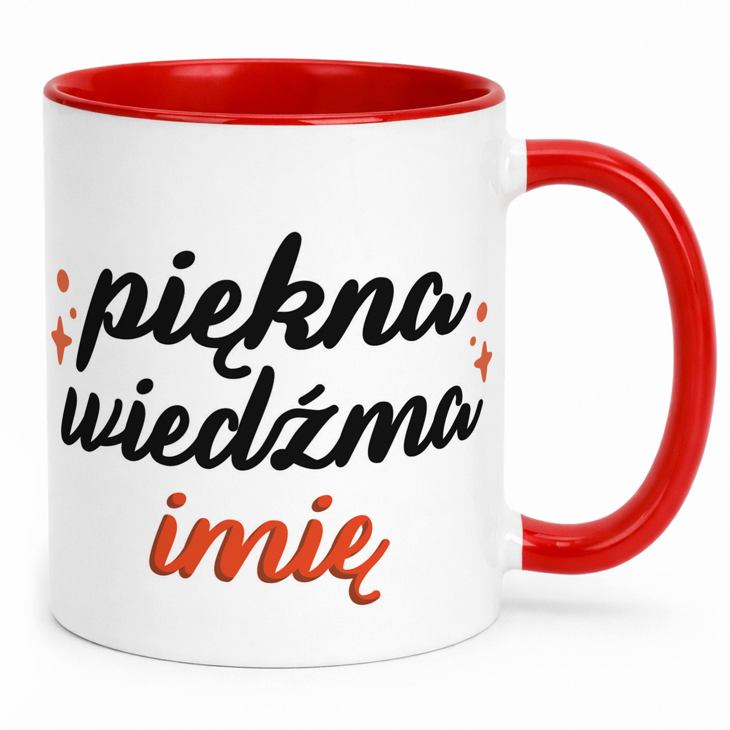 Kubek Czerwony Personalizowany Jesienny Piękna Wiedźma Prezent Upominek