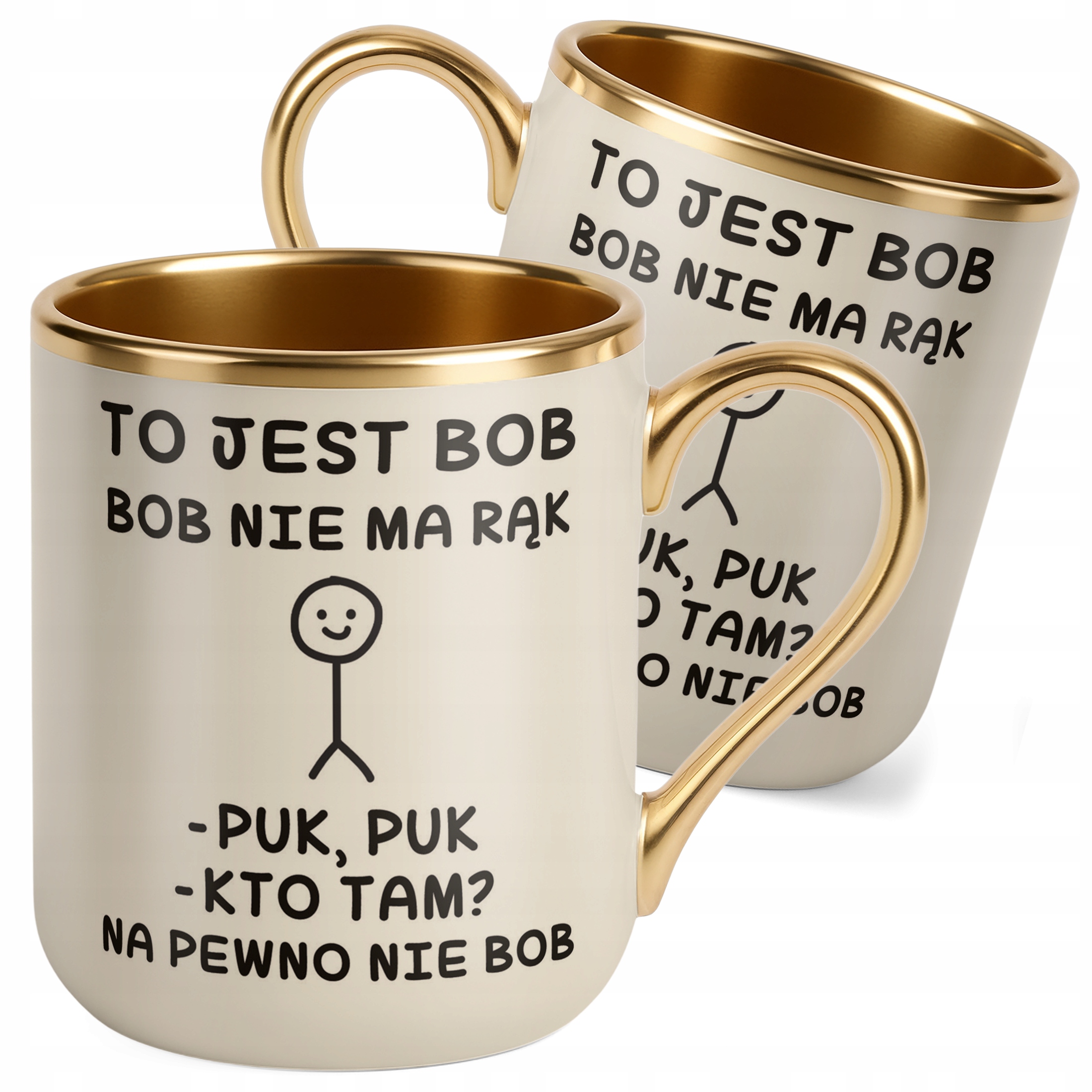 Kubek Premium Złoty Ecru To Jest Bob Nie Ma Rąk Śmieszny Zabawny
