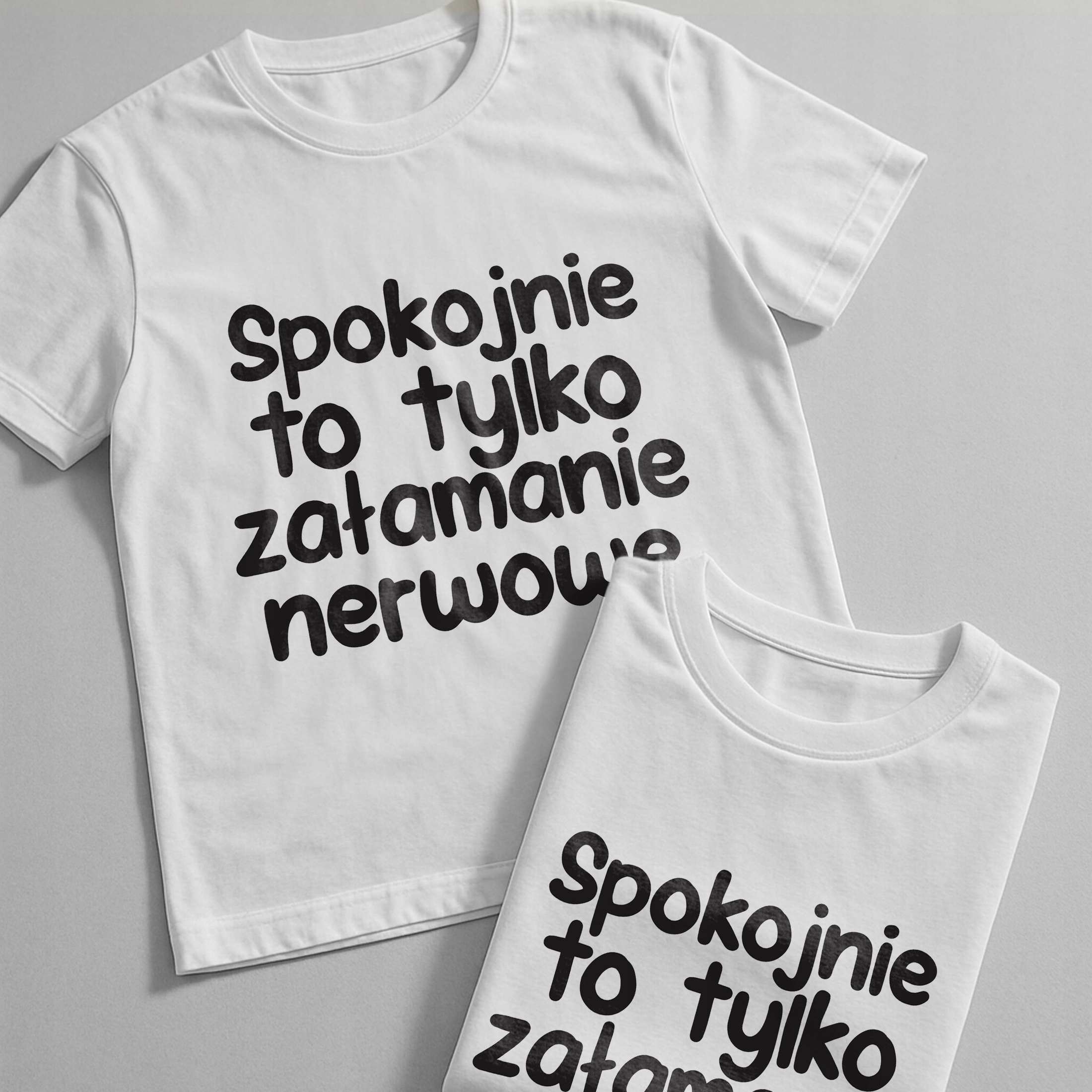 Koszulka biała męska Spokojnie To Tylko Załamanie Nerwowe Prezent r. 3XL