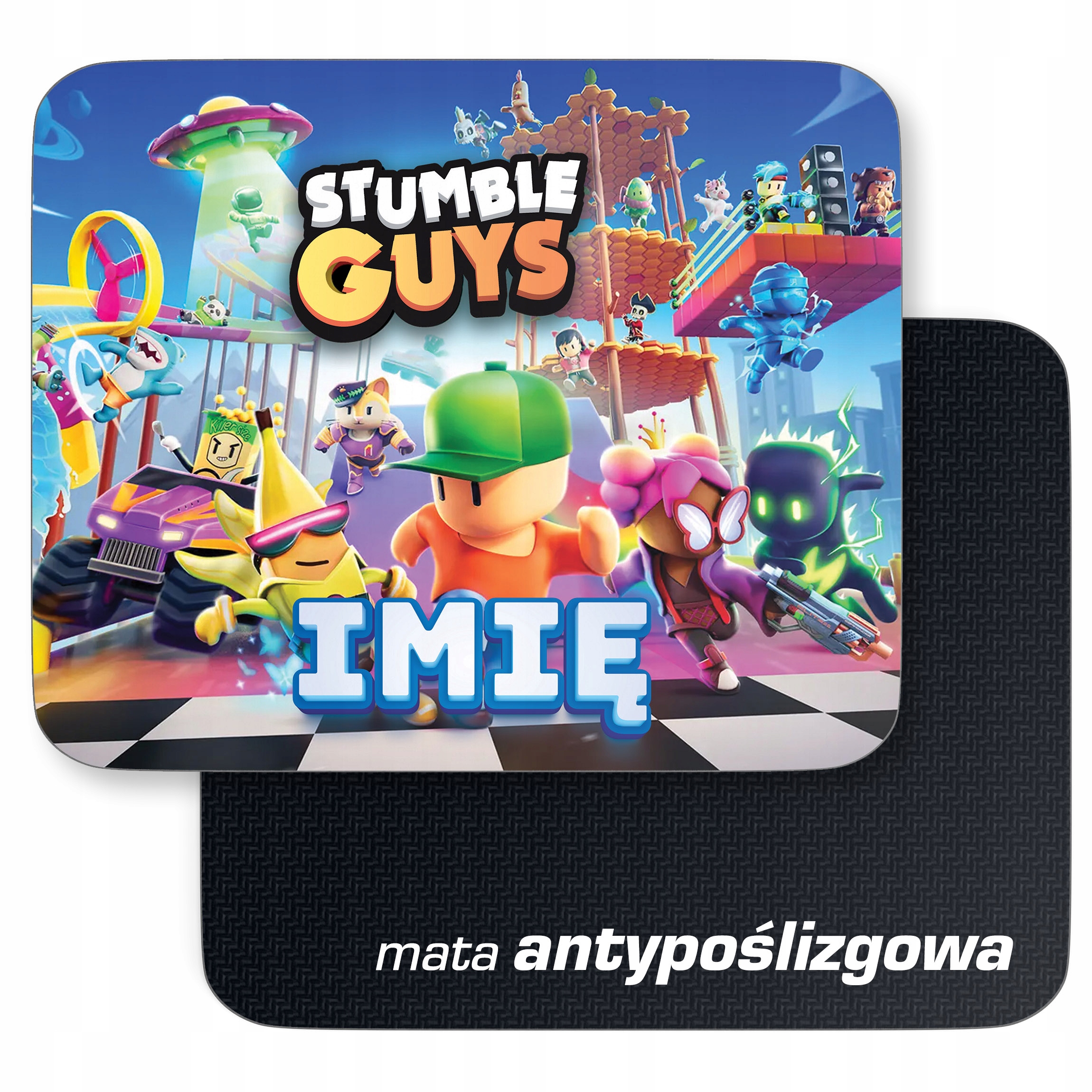 Podkładka pod mysz 22×18 cm personalizowana Stumble Guys z twoim imieniem