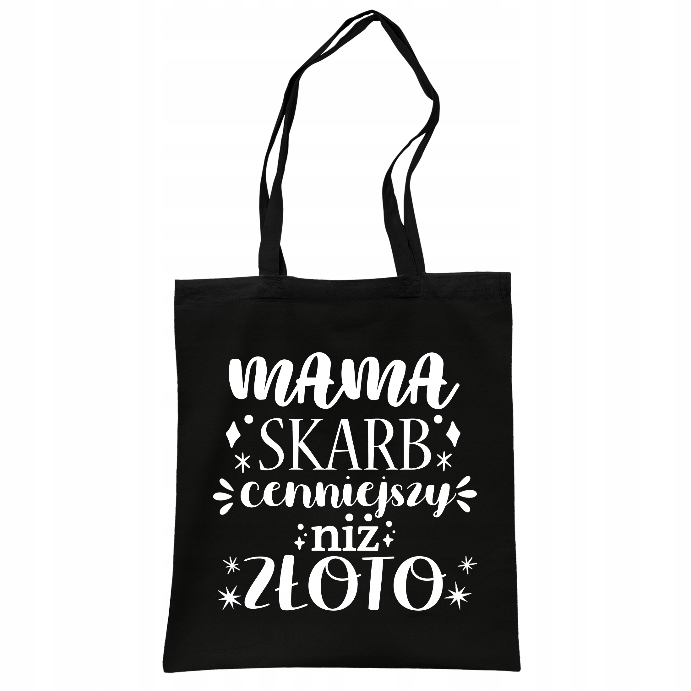 Torba bawełniana czarna na zakupy Dzień Matki Dla Mamy Prezent