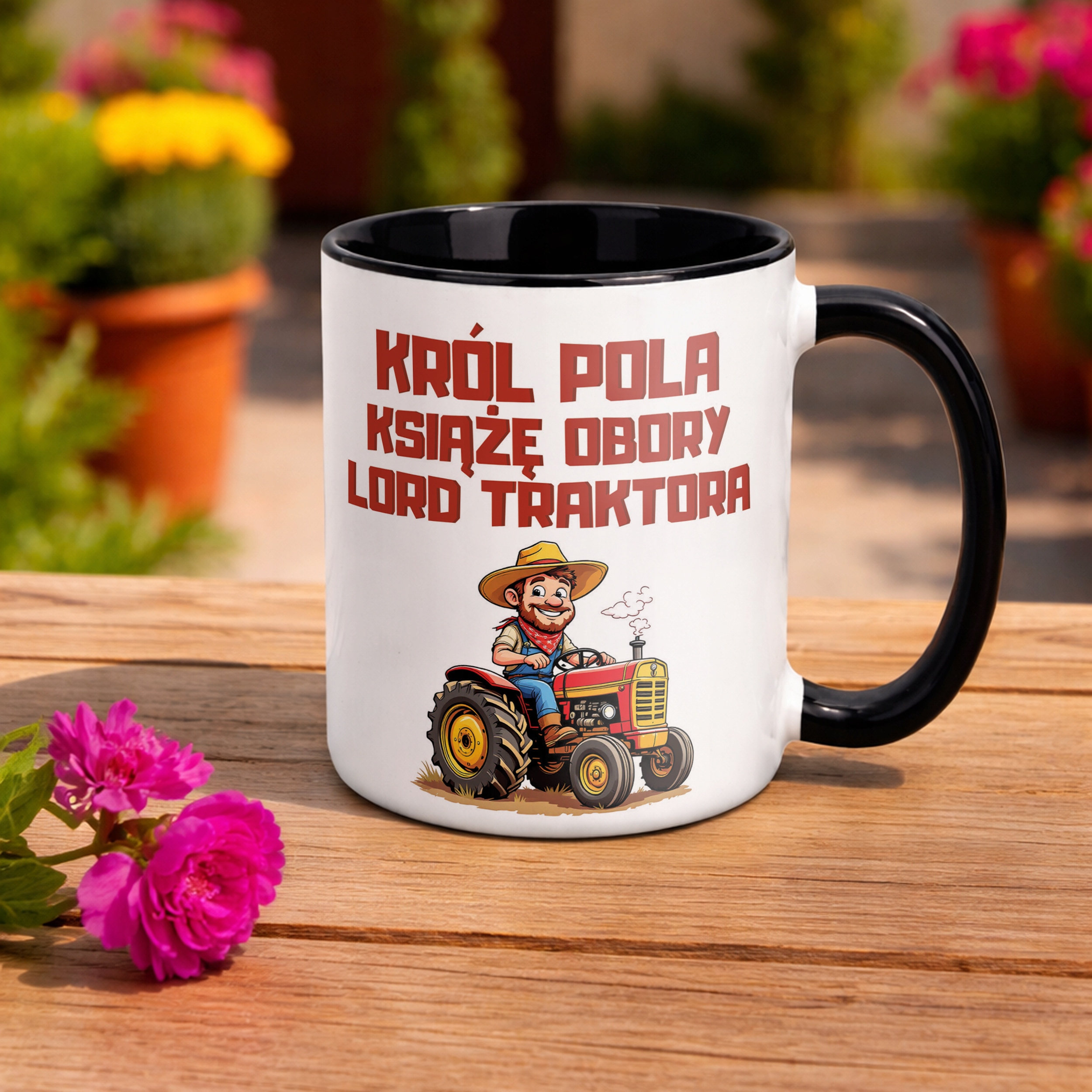 Kubek Czarny Rolnik Dla Rolnika Traktor Zabawny Prezent Upominek