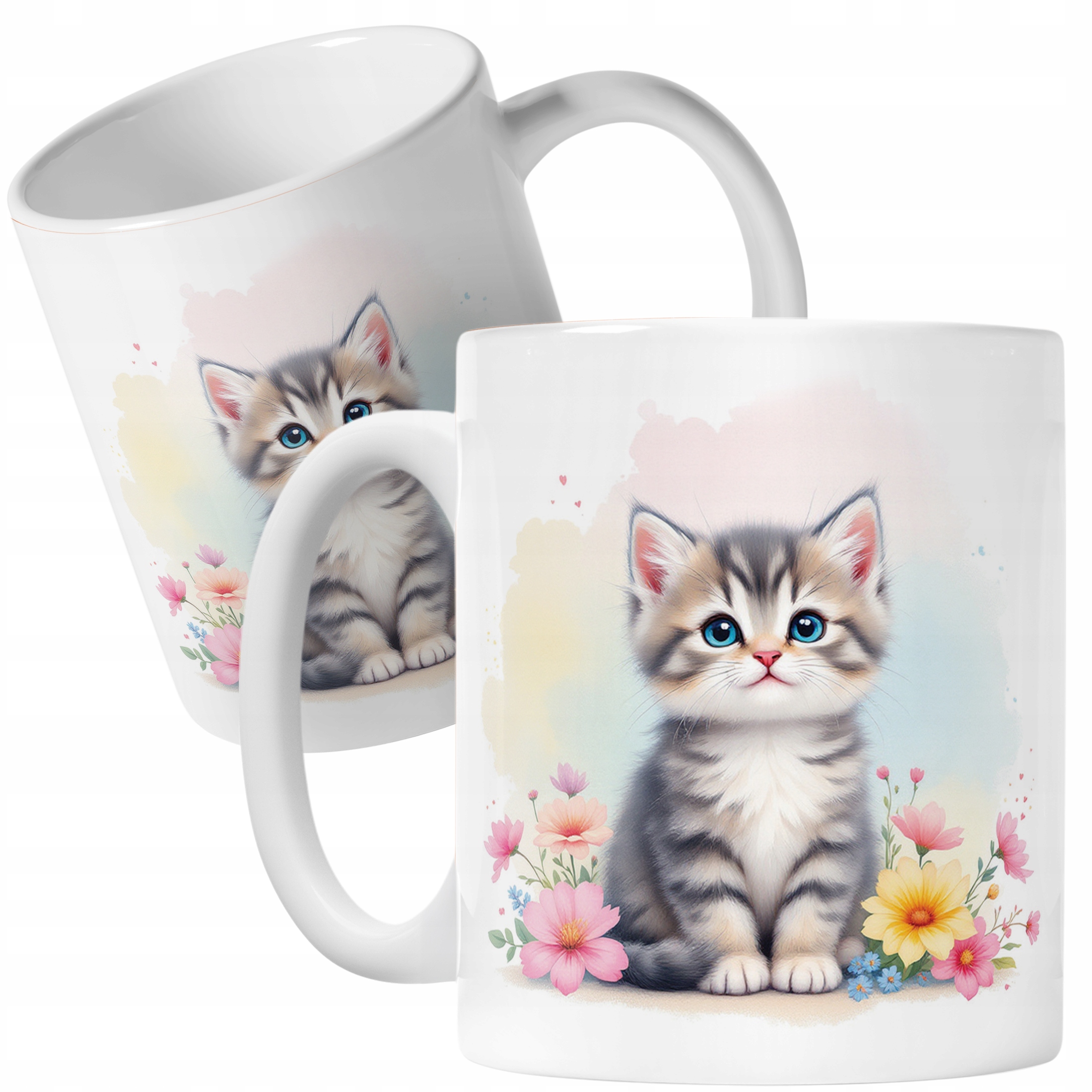 Kubek ceramiczny Kot Kotek Zwierzak Słodki Dla Dzieci Prezent