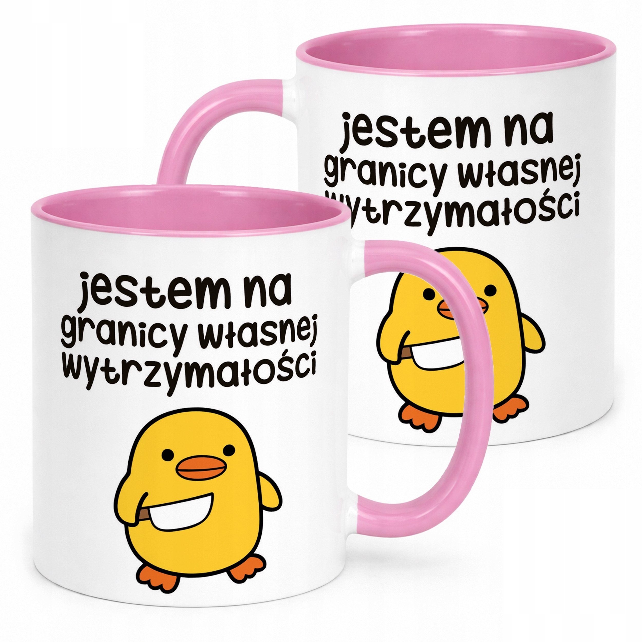 Kubek Różowy Jestem Na Granicy Śmieszny Zabawny Prezent
