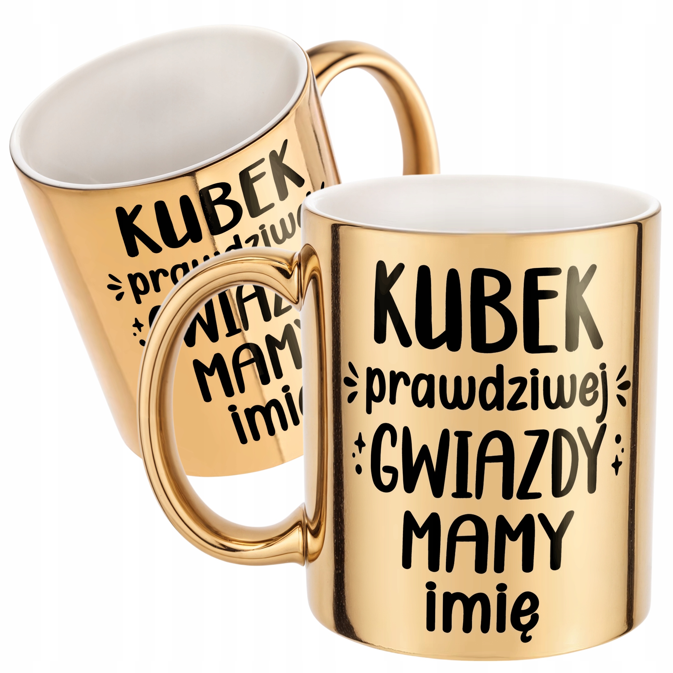 Złoty Kubek ceramiczny Personalizowany Dzień Matki Dla Mamy Prezent