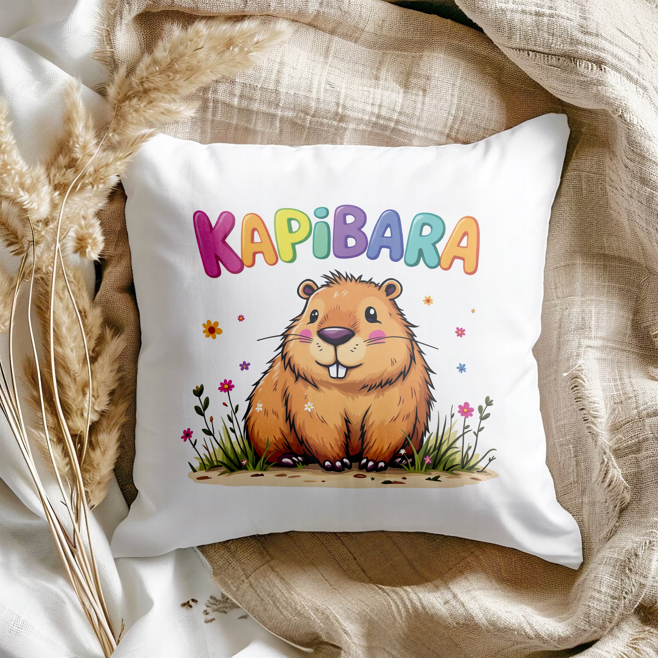 Poduszka 38x38cm Kapibara Capybara Zwierzak Dla Dzieci Prezent