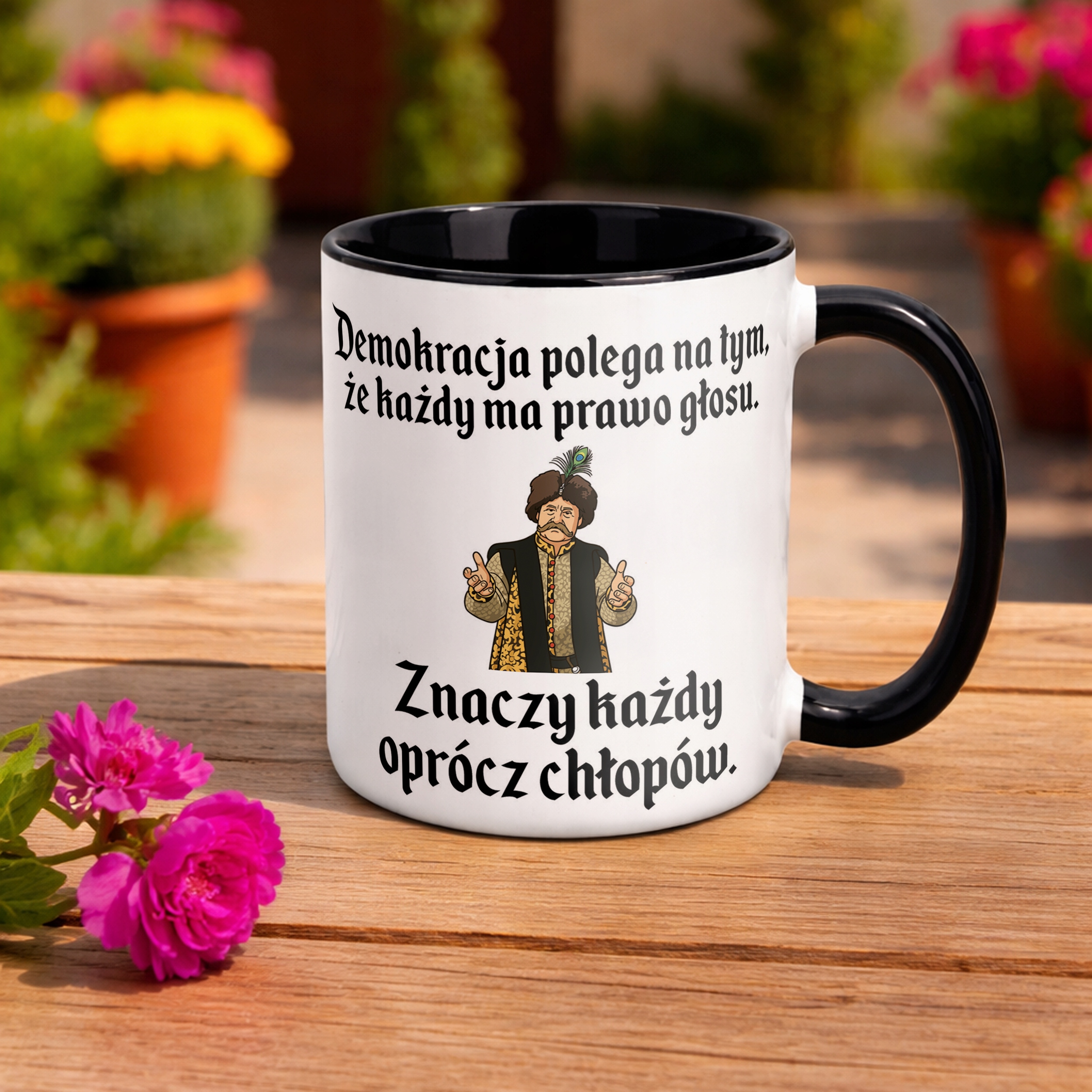 Kubek Czarny 1670 Demokracja Polega Na Tym Jan Paweł Prezent