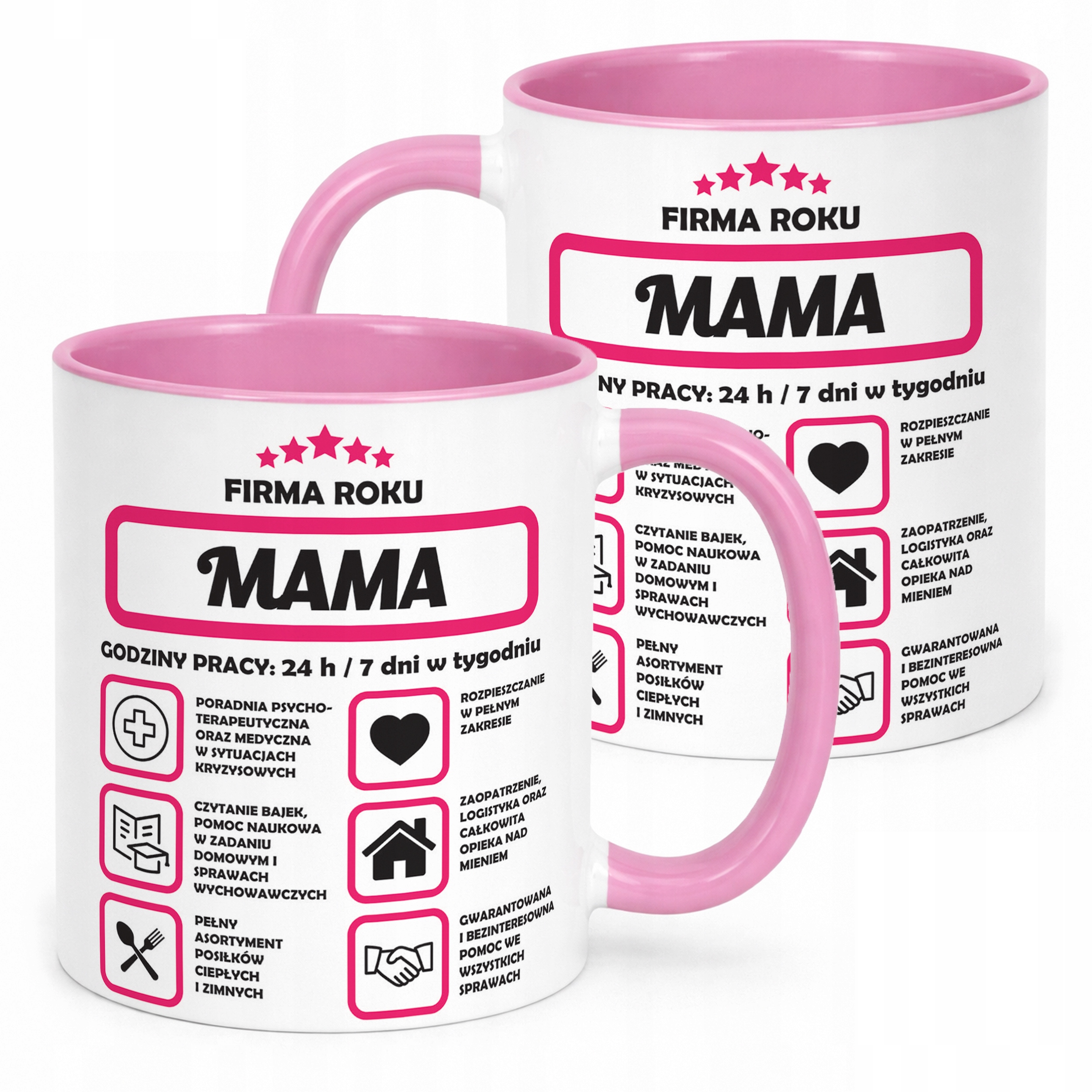 Kubek Różowy Dzień Matki Dla Mamy Prezent Firma Mama