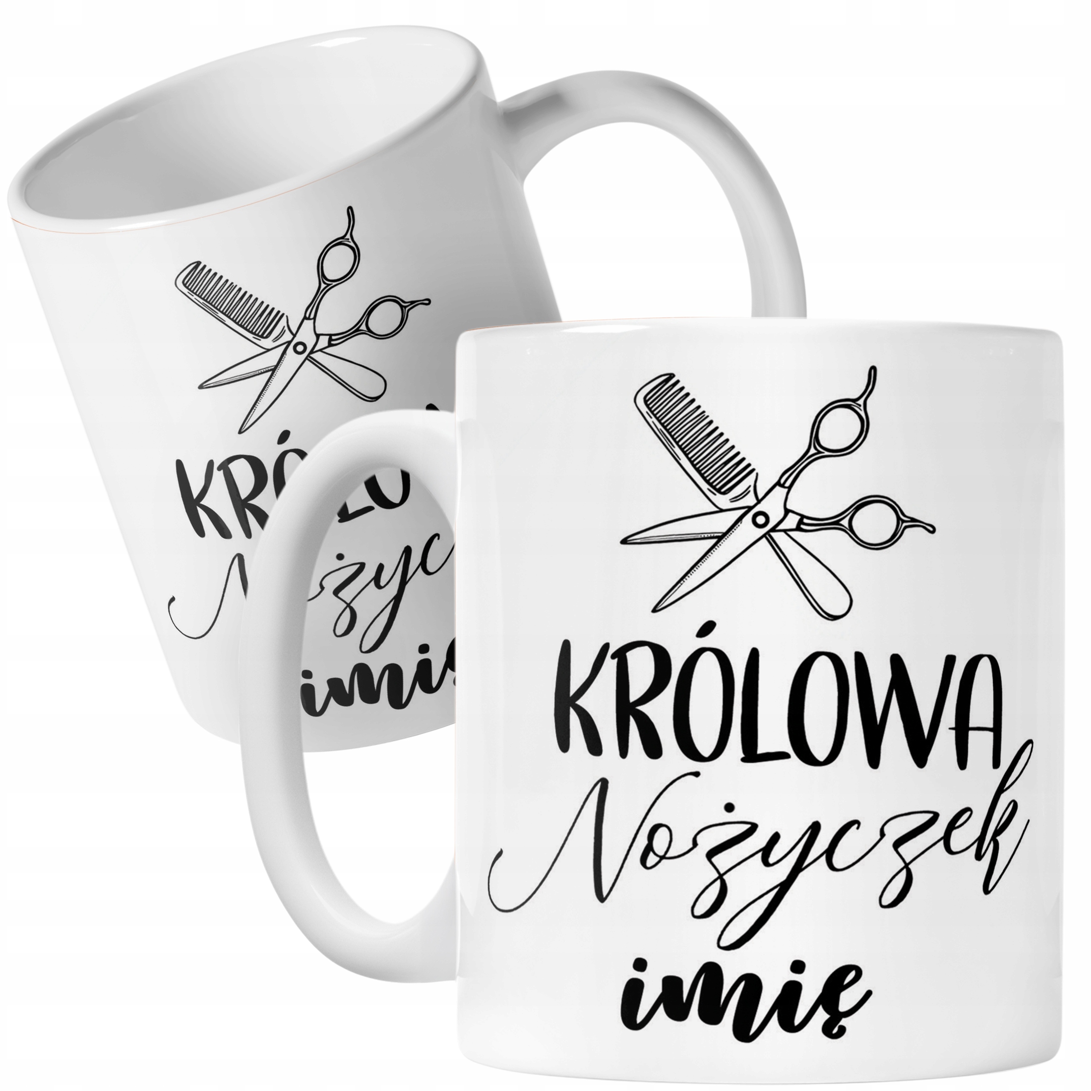 Kubek Ceramiczny Personalizowany Królowa Nożyczek Dla Fryzjerki Prezent