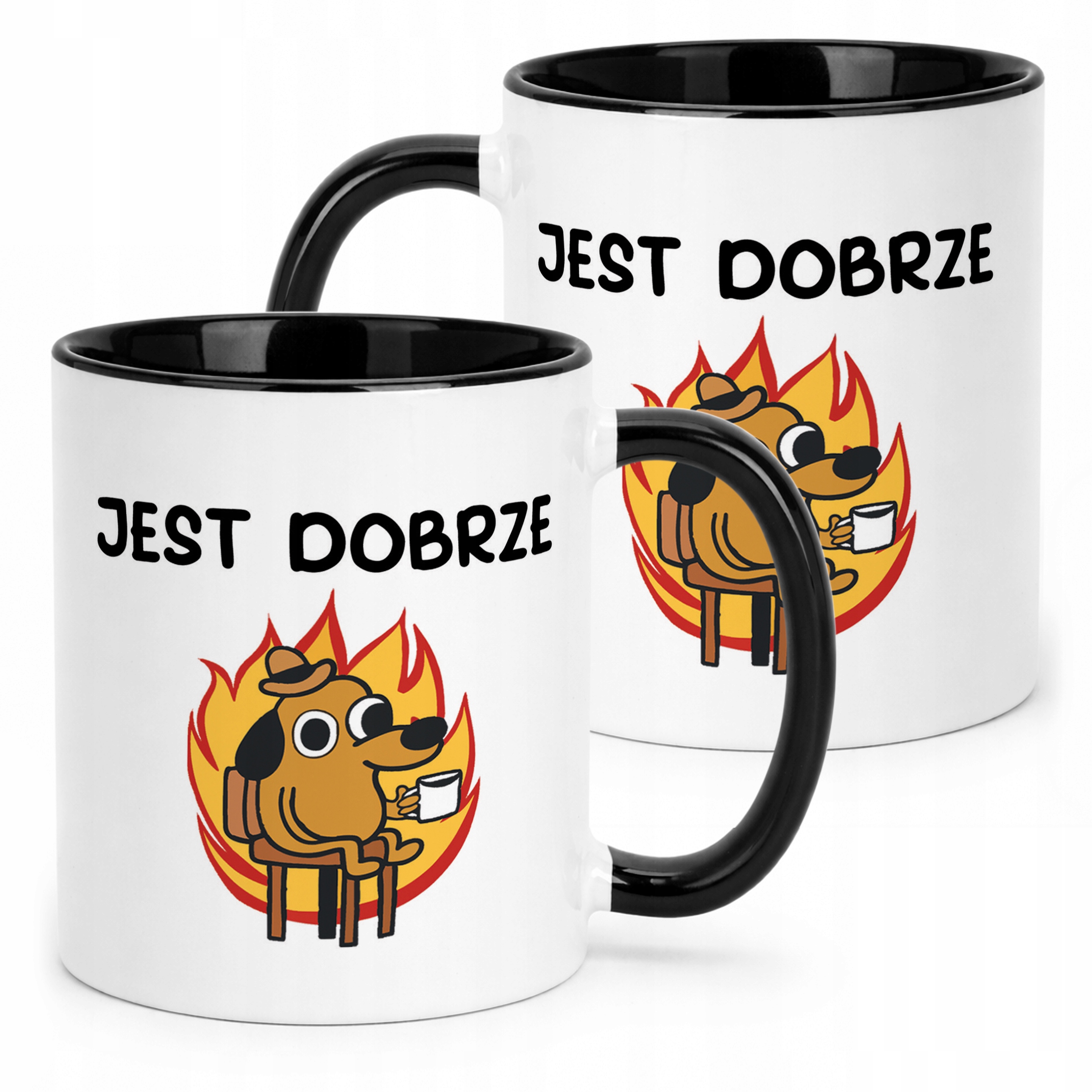 Kubek Czarny Jest Dobrze Śmieszny Zabawny Prezent