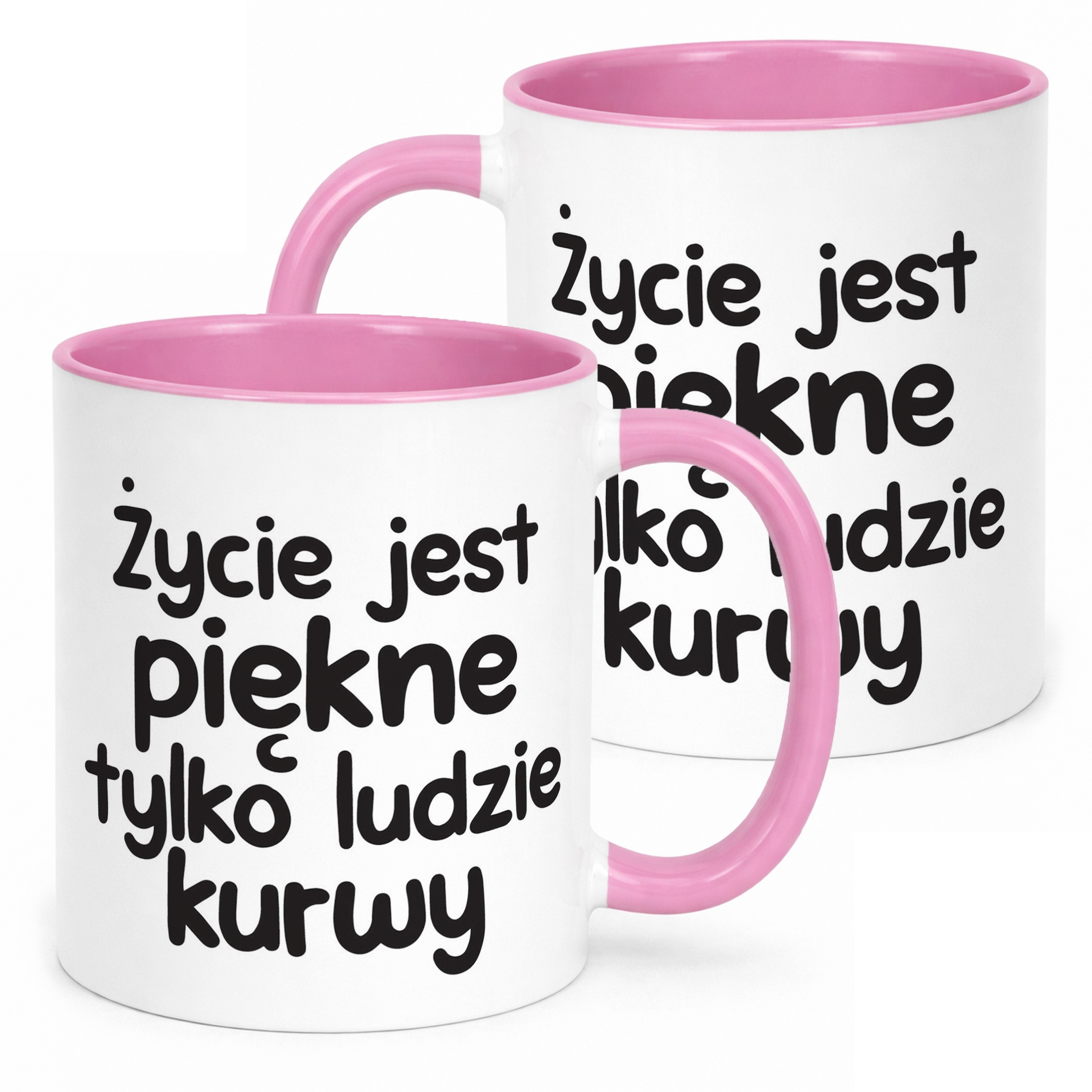 Kubek Różowy Życie Jest Piękne Śmieszny Zabawny Prezent