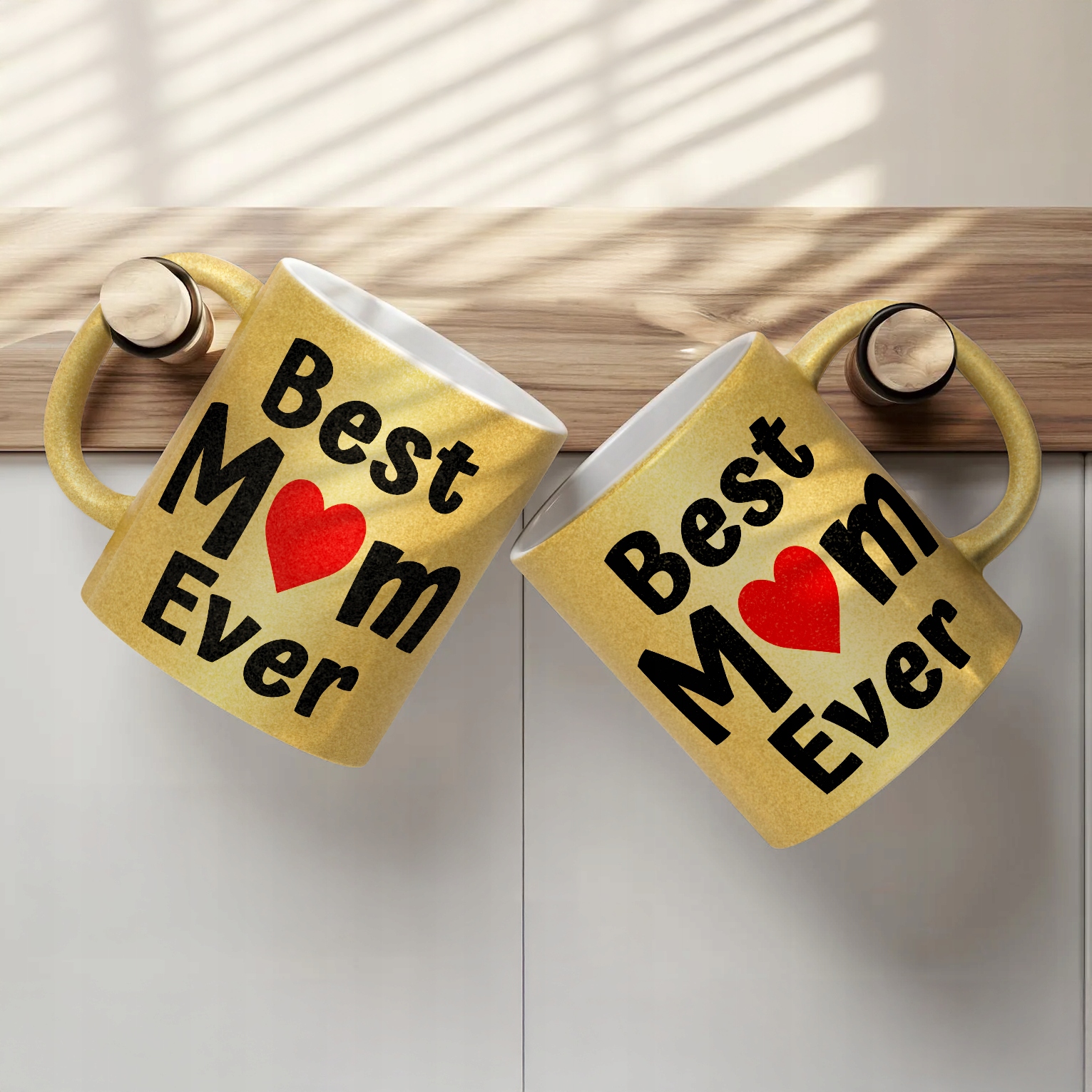 Złoty kubek brokatowy Dzień Matki Best Mom Ever Prezent Dla Mamy