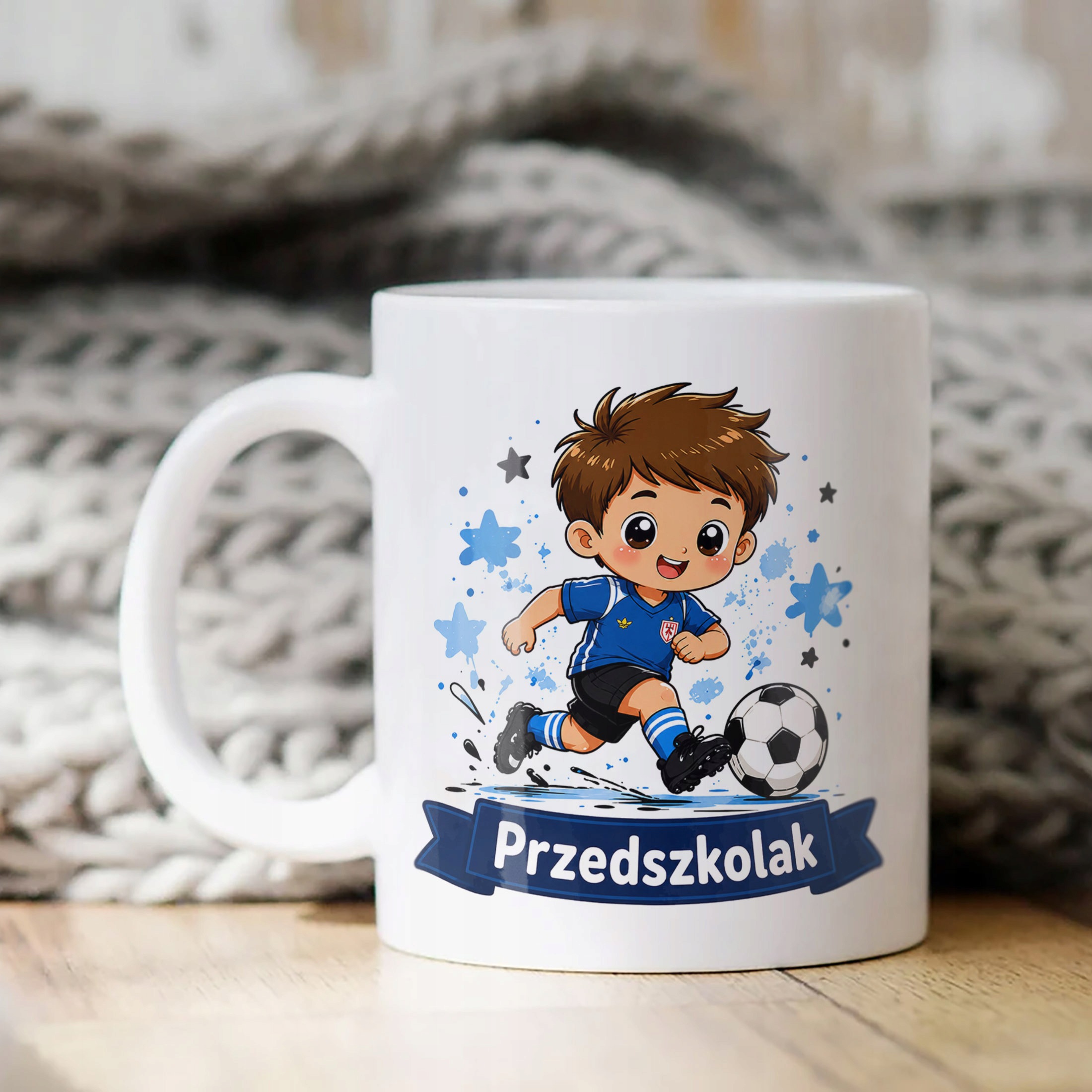 Biały Kubek z nadrukiem Przedszkolak Szkoła Dla Dzieci Prezent