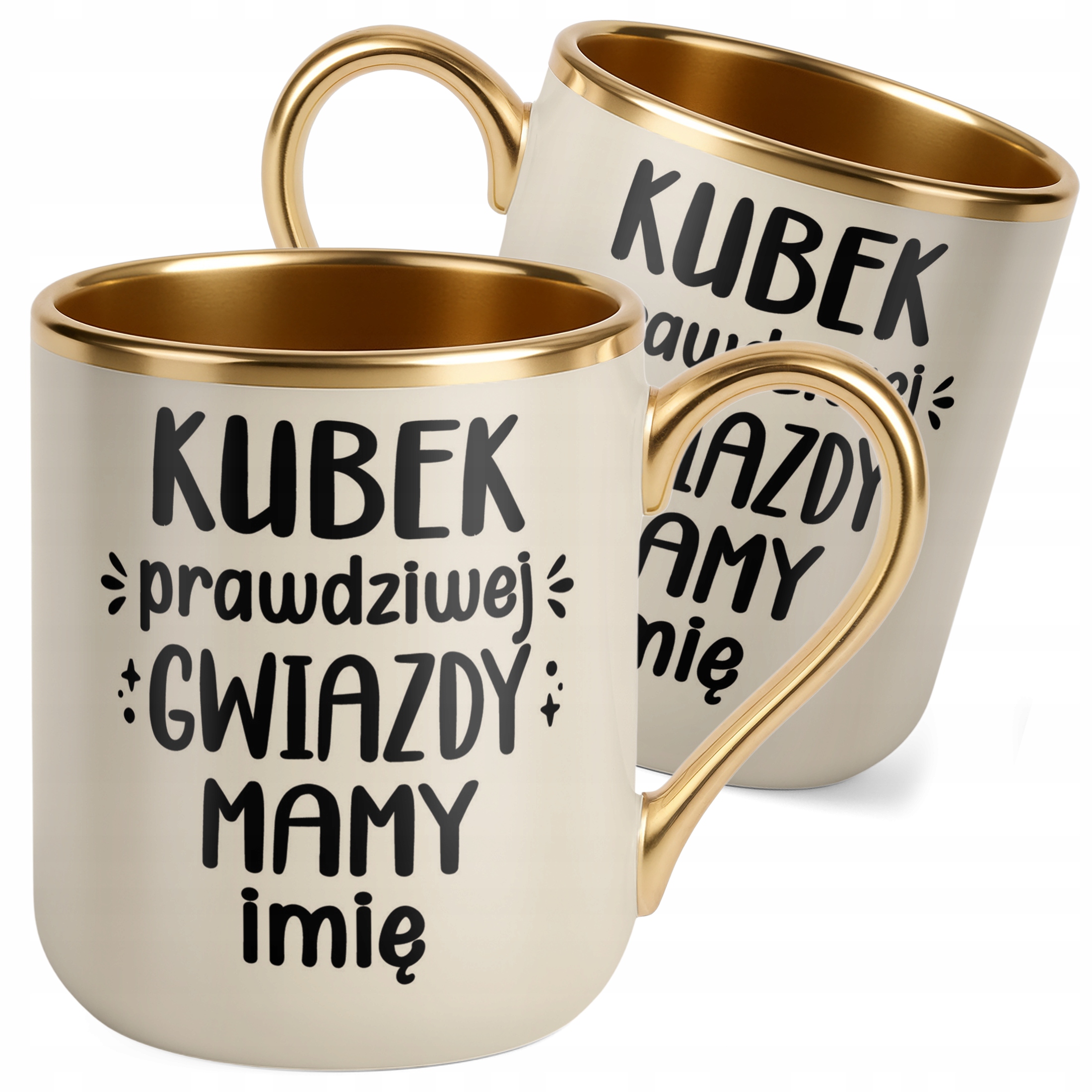Kubek Premium Złoty Ecru Personalizowany Dzień Matki Dla Mamy