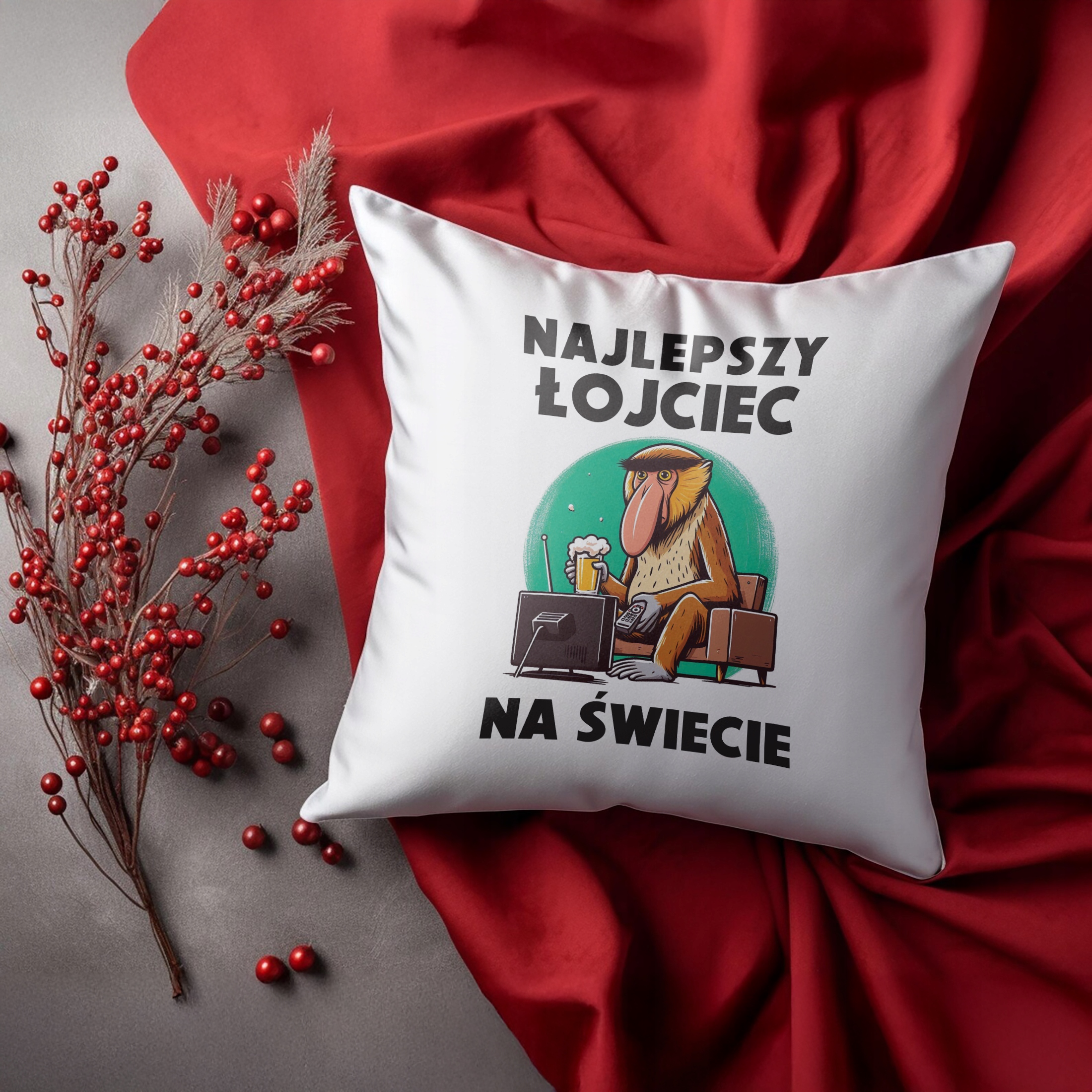 Poduszka 38x38cm Dzień Ojca Dla Taty Najlepszy Łojciec Nosacz Prezent