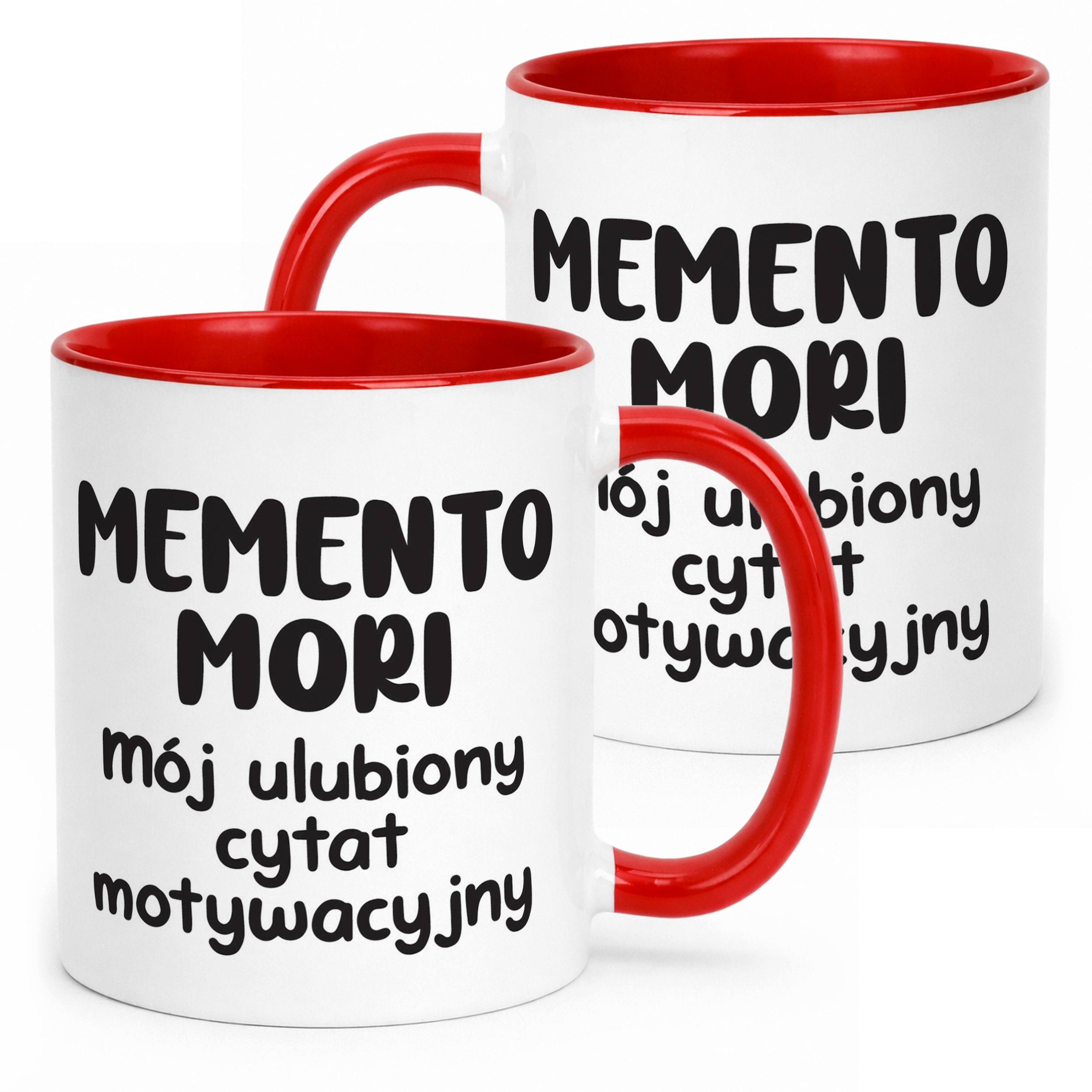 Kubek Czerwony Memento Mori Cytat Motwywacyjny Śmieszny Zabawny Prezent