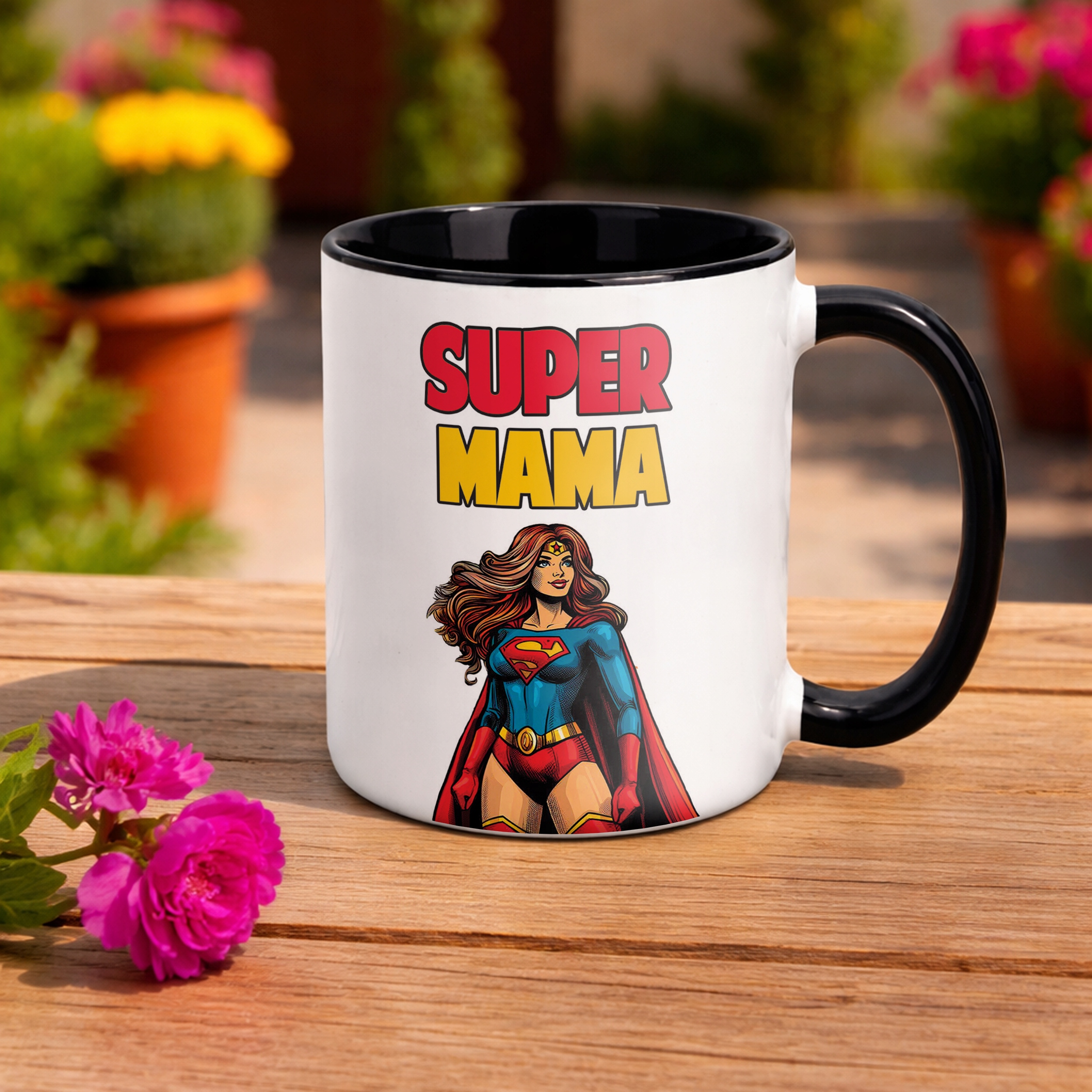 Kubek Czarny Dzień Matki Dla Mamy Prezent Super Mama