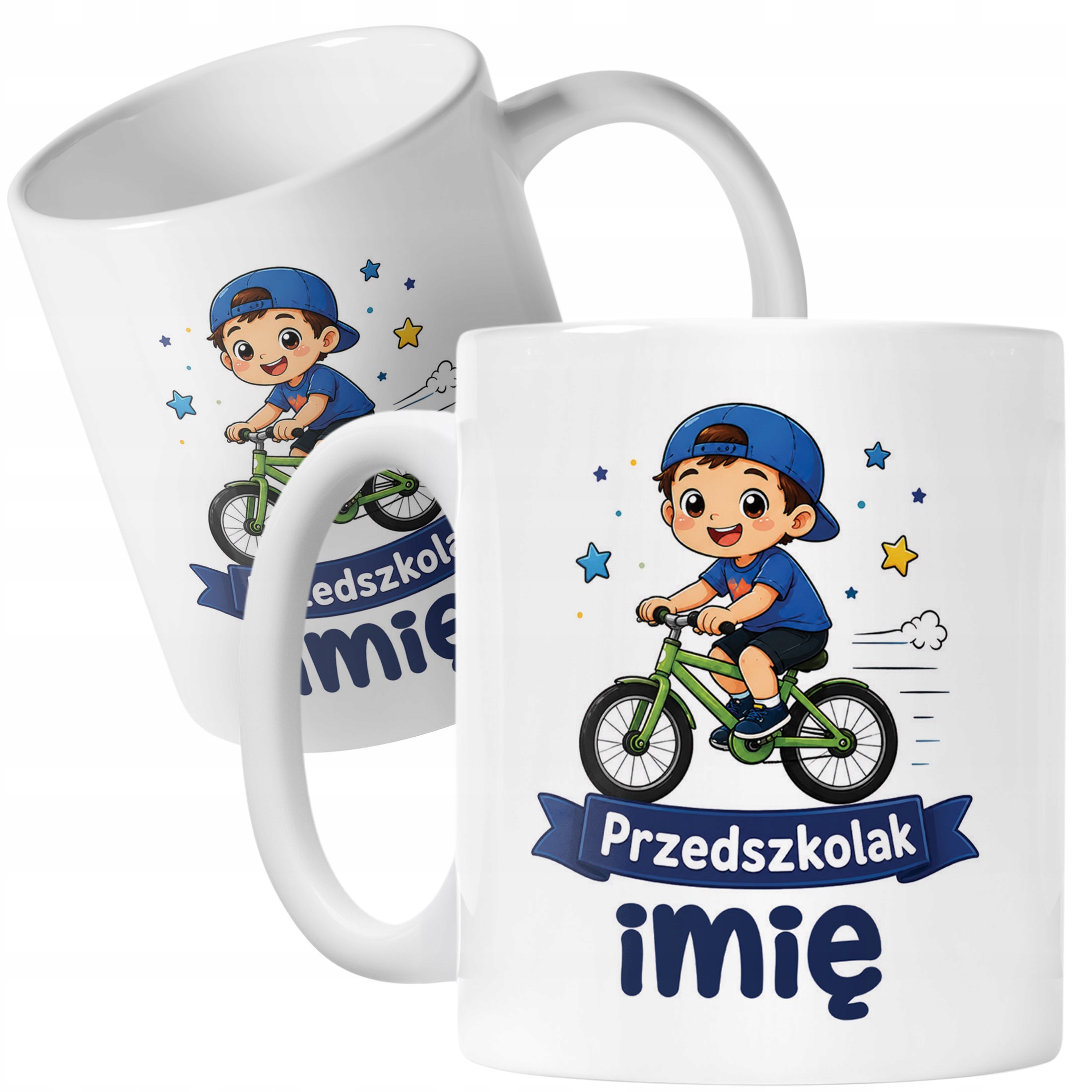 Biały Kubek z nadrukiem personalizowany Przedszkolak Szkoła Dla Dzieci
