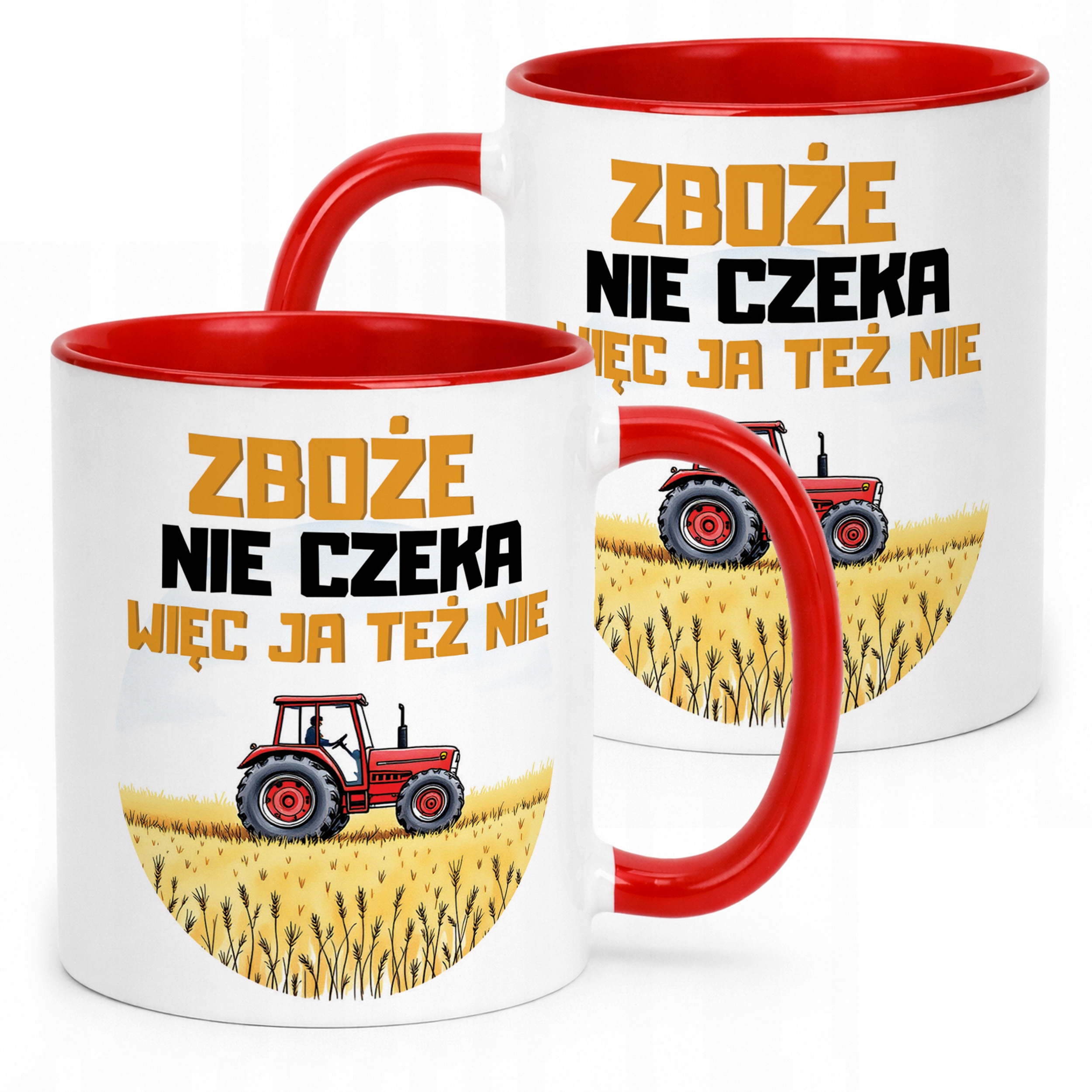 Kubek Czerwony Rolnik Dla Rolnika Traktor Zabawny Prezent Upominek