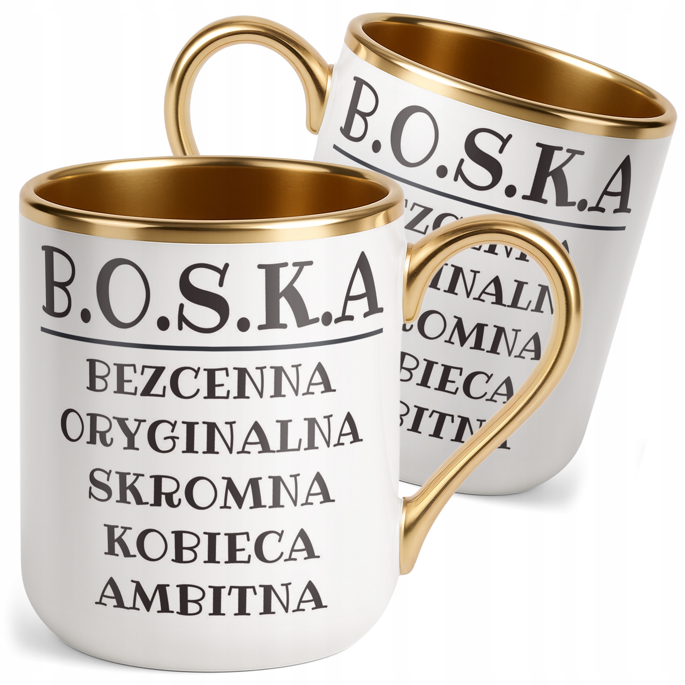 Kubek Premium Złoty B.O.S.K.A Dla Kobiety Śmieszny Zabawny Prezent