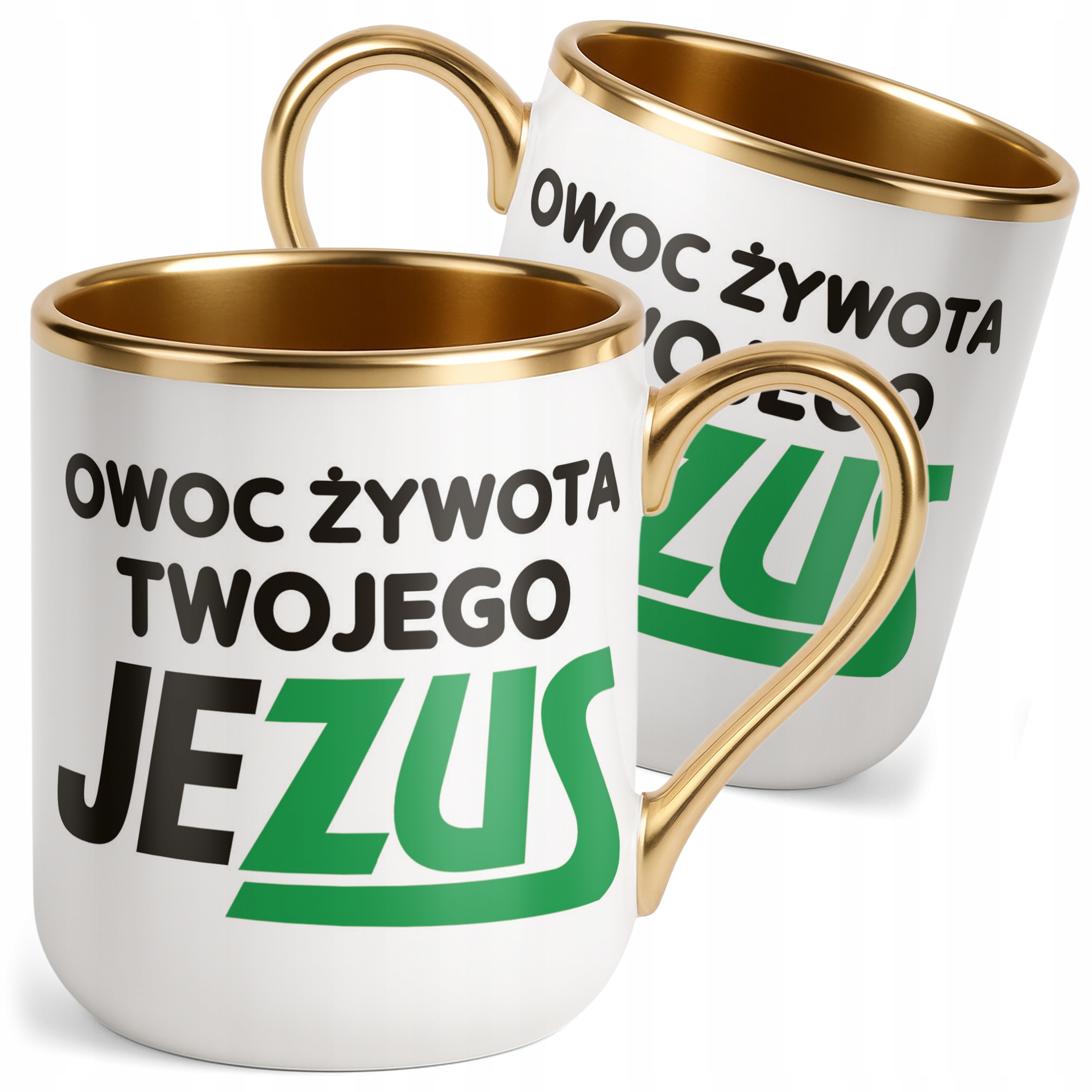 Kubek Premium Złoty Owoc Żywota Twojego Jezus Śmieszny Zabawny Prezent