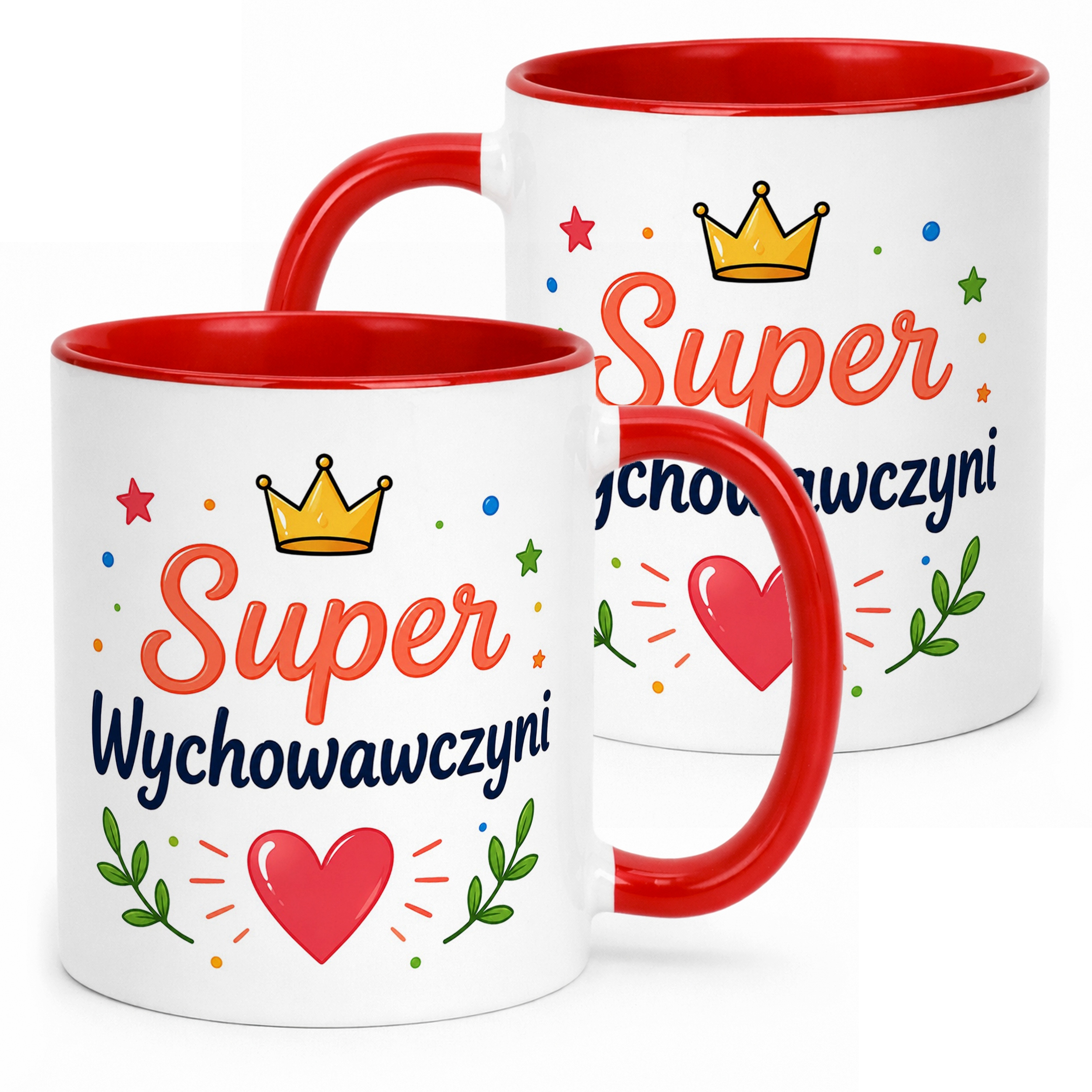 Kubek Czerwony Dzień Nauczyciela Dla Wychowawcy Prezent Upominek