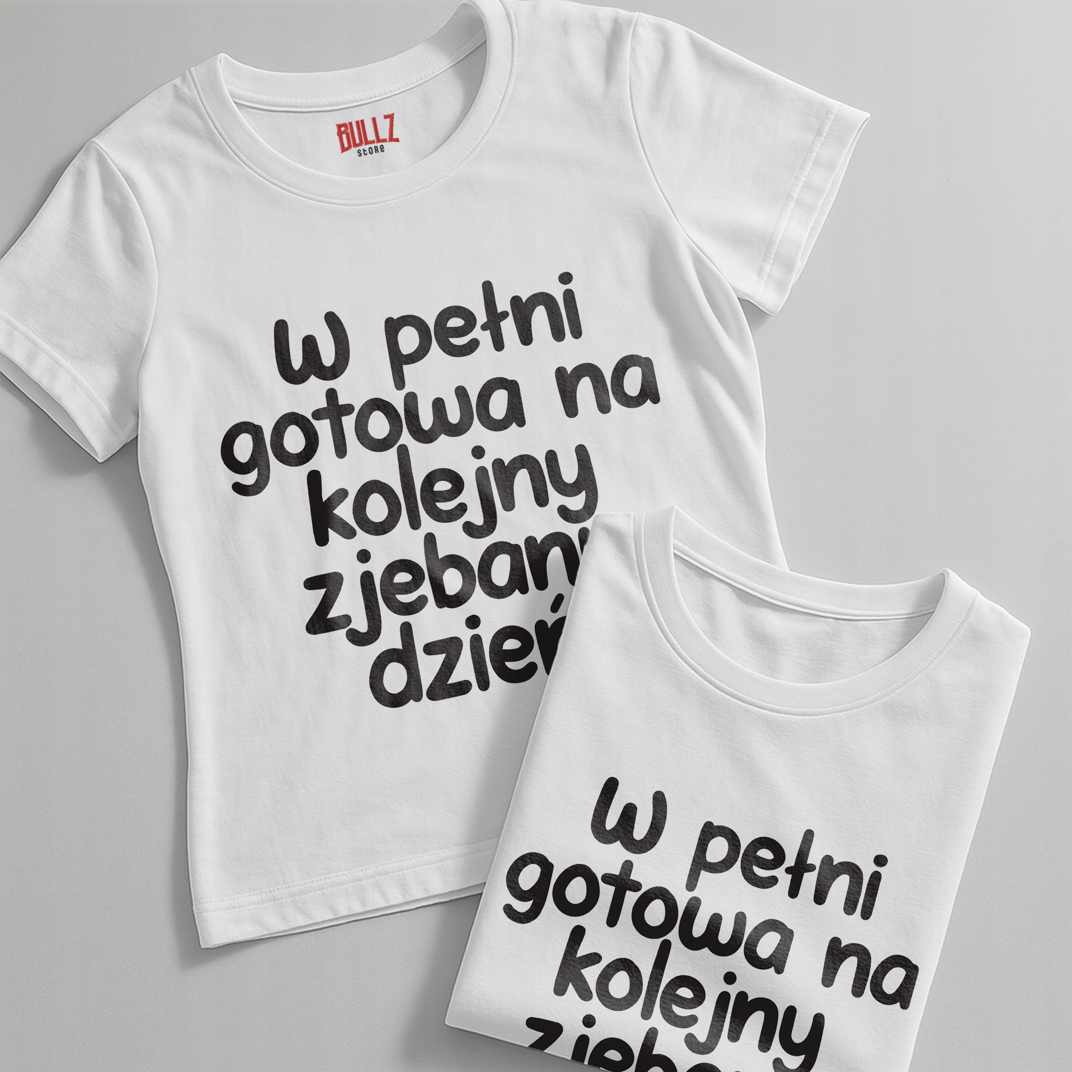 Koszulka biała damska W Pełni Gotowa Zabawny Prezent