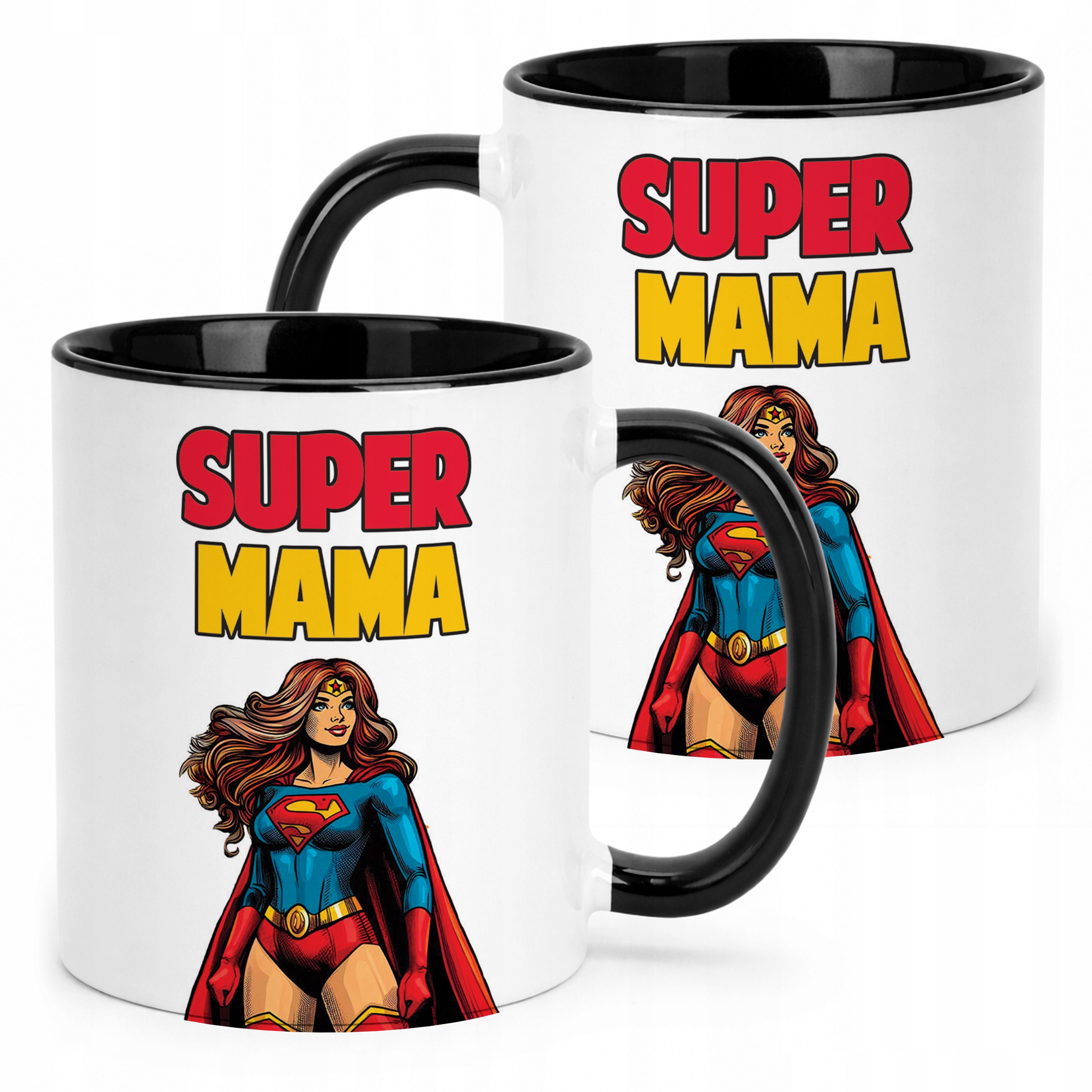 Kubek Czarny Dzień Matki Dla Mamy Prezent Super Mama